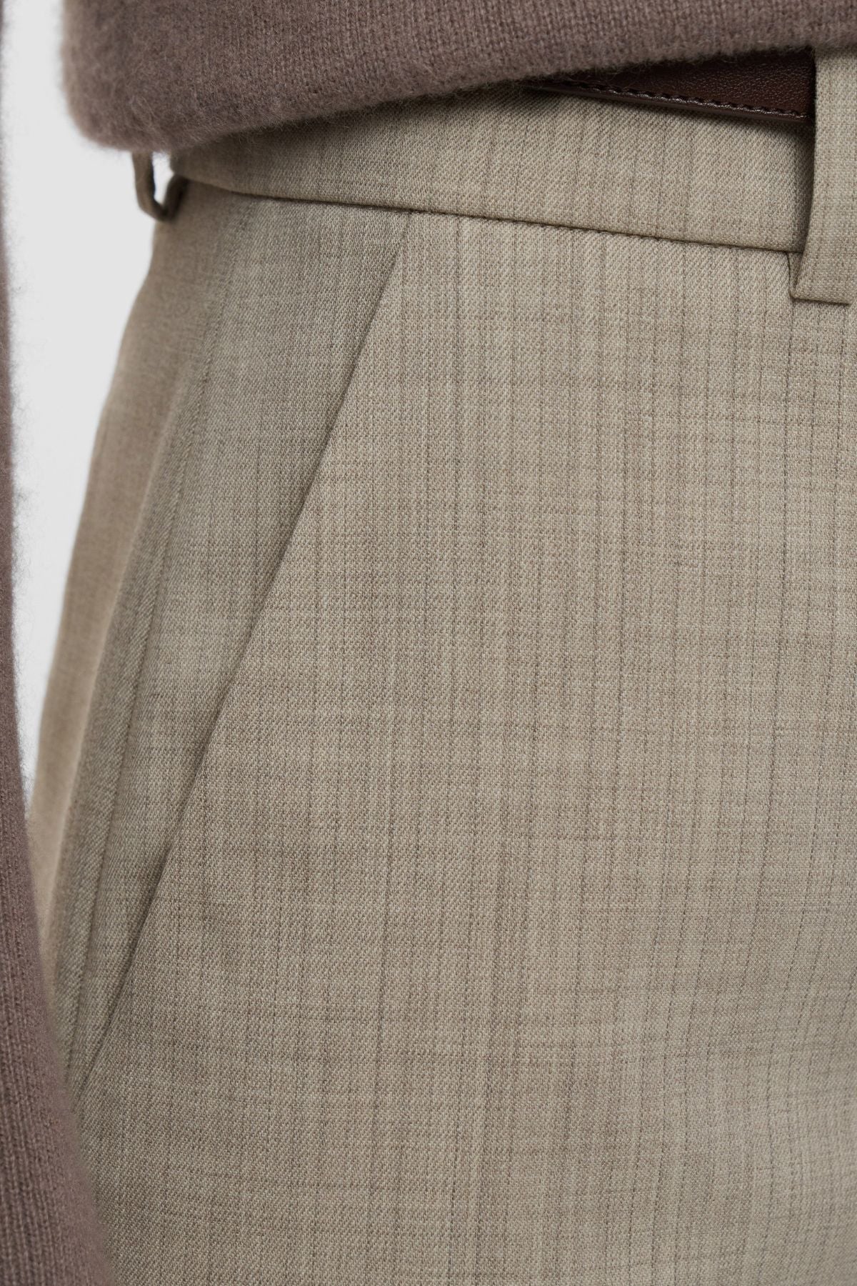 Joseph Alana Melange Wool Trouser - Affogatto