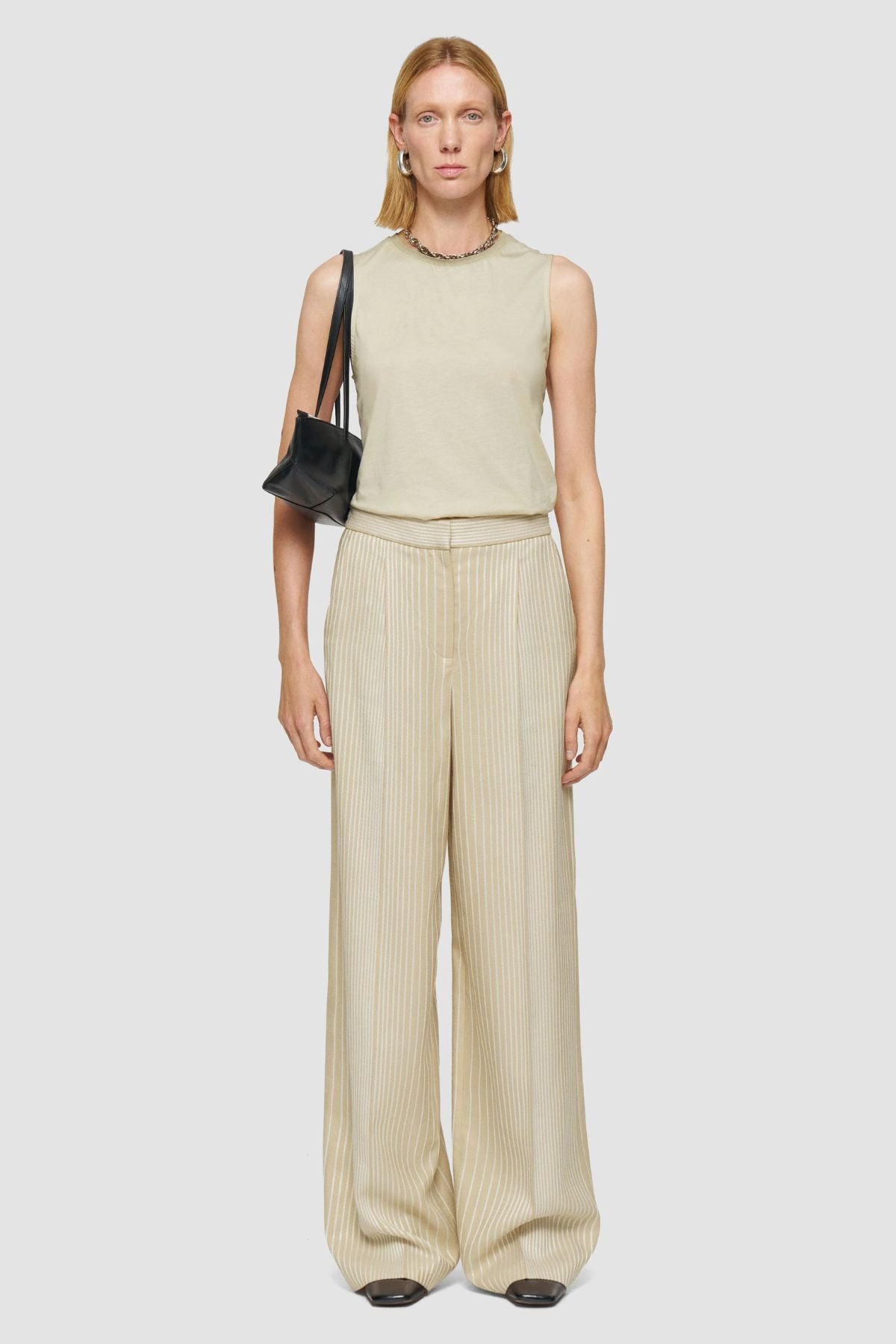 Joseph Alanel Embroidered Stripes Trouser - Affogatto Ivory