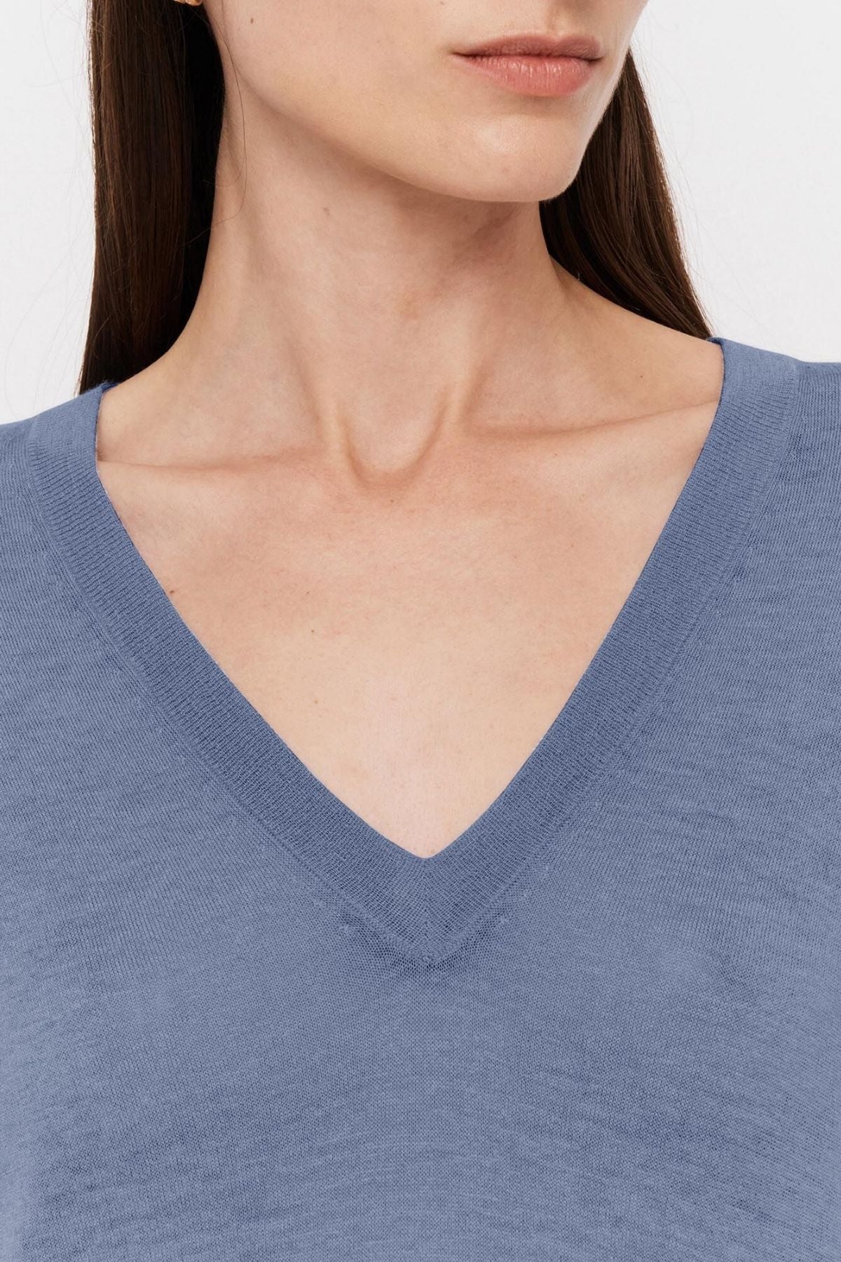 Joseph Cashair V-Neck Jumper - Harbour