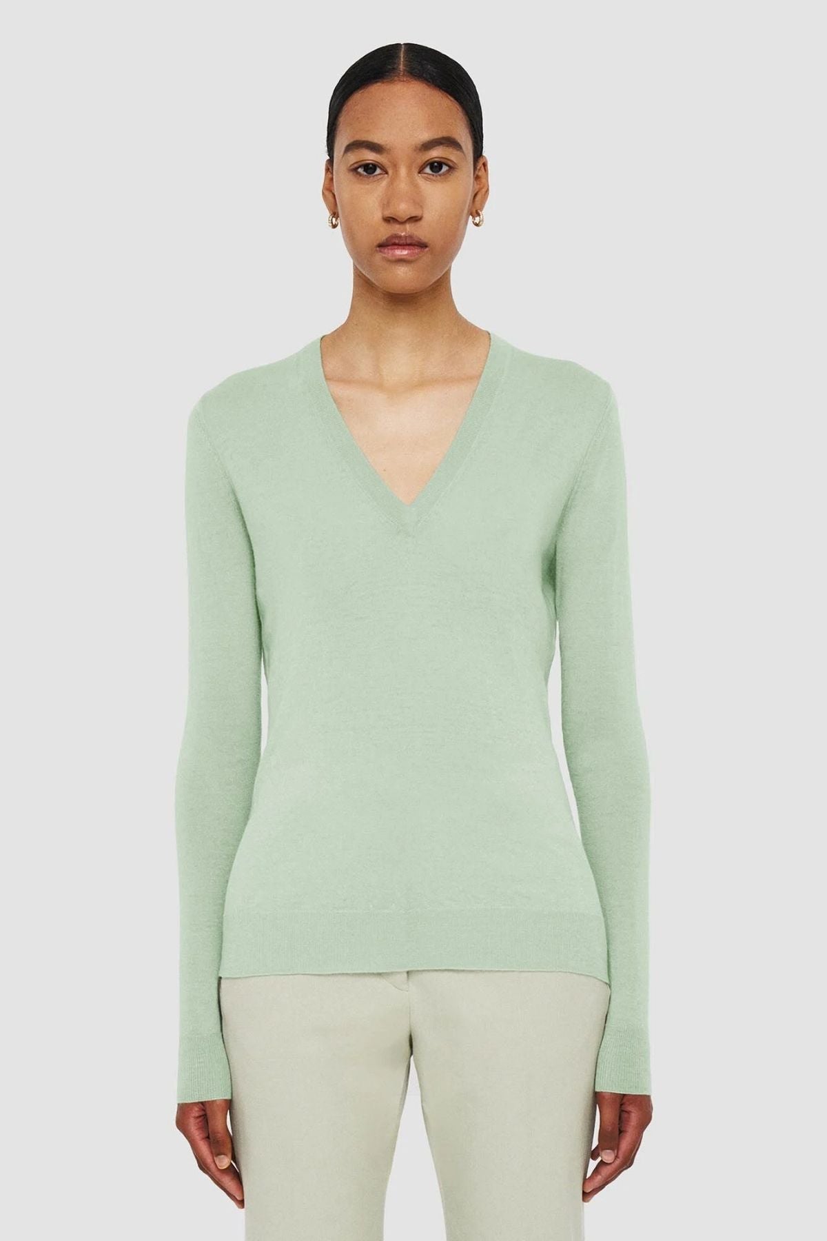 Joseph Cashair V-Neck Jumper - Matcha