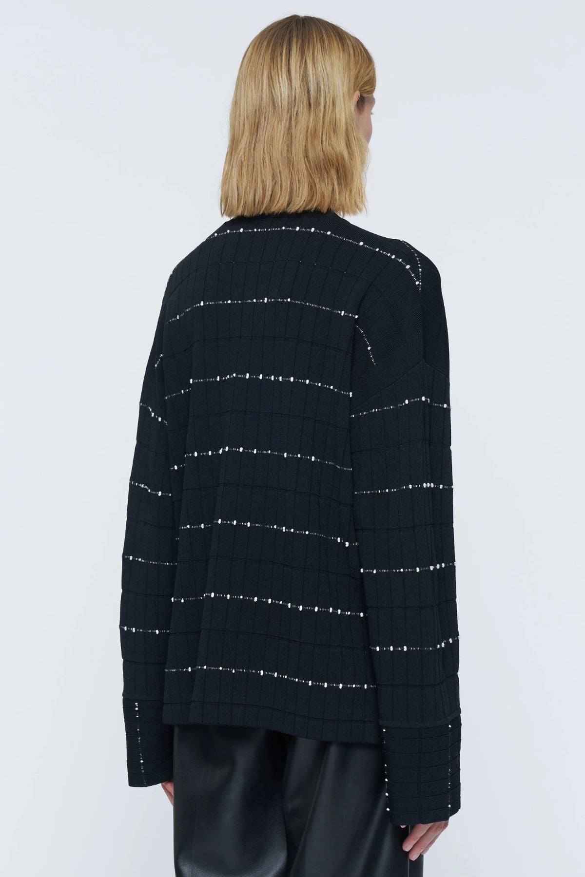 Joseph Fragmented Stripes Cardigan - Black Ivory