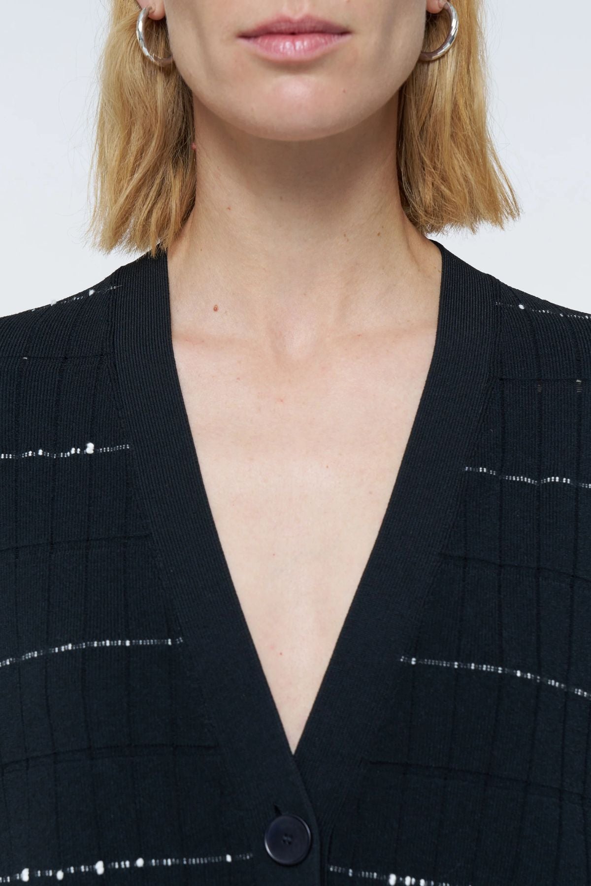 Joseph Fragmented Stripes Cardigan - Black Ivory