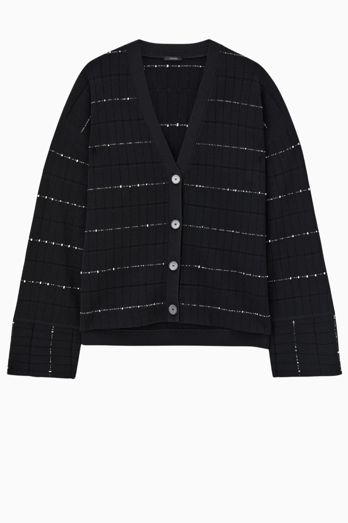 Joseph Fragmented Stripes Cardigan - Black Ivory