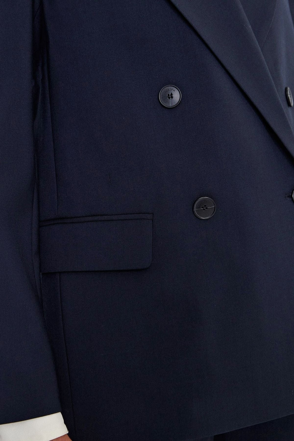 Joseph Jaden Double Breasted Blazer Wool Stretch Tailoring - Dark Navy