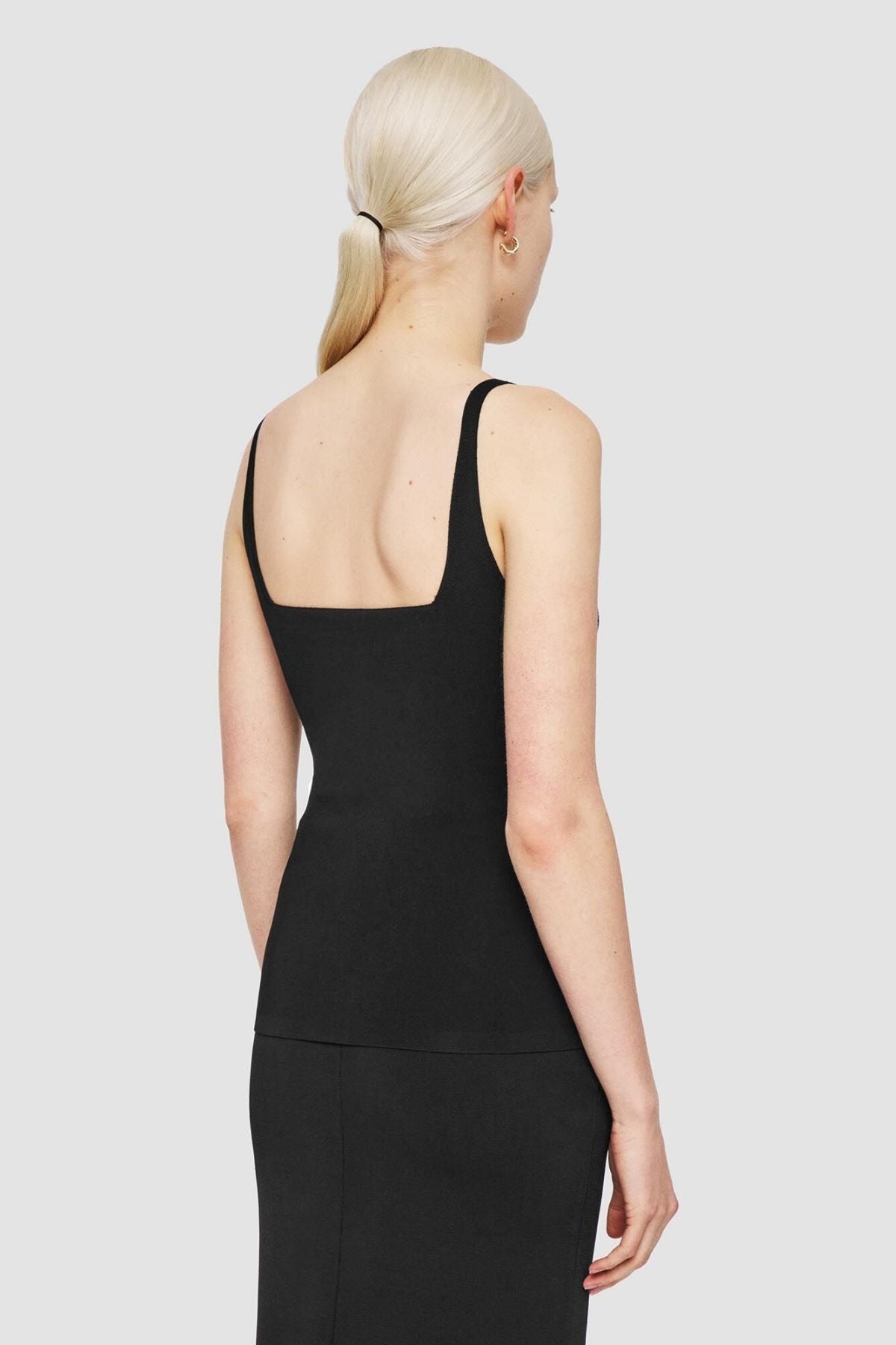 Joseph Milano Knit Square Tank - Black