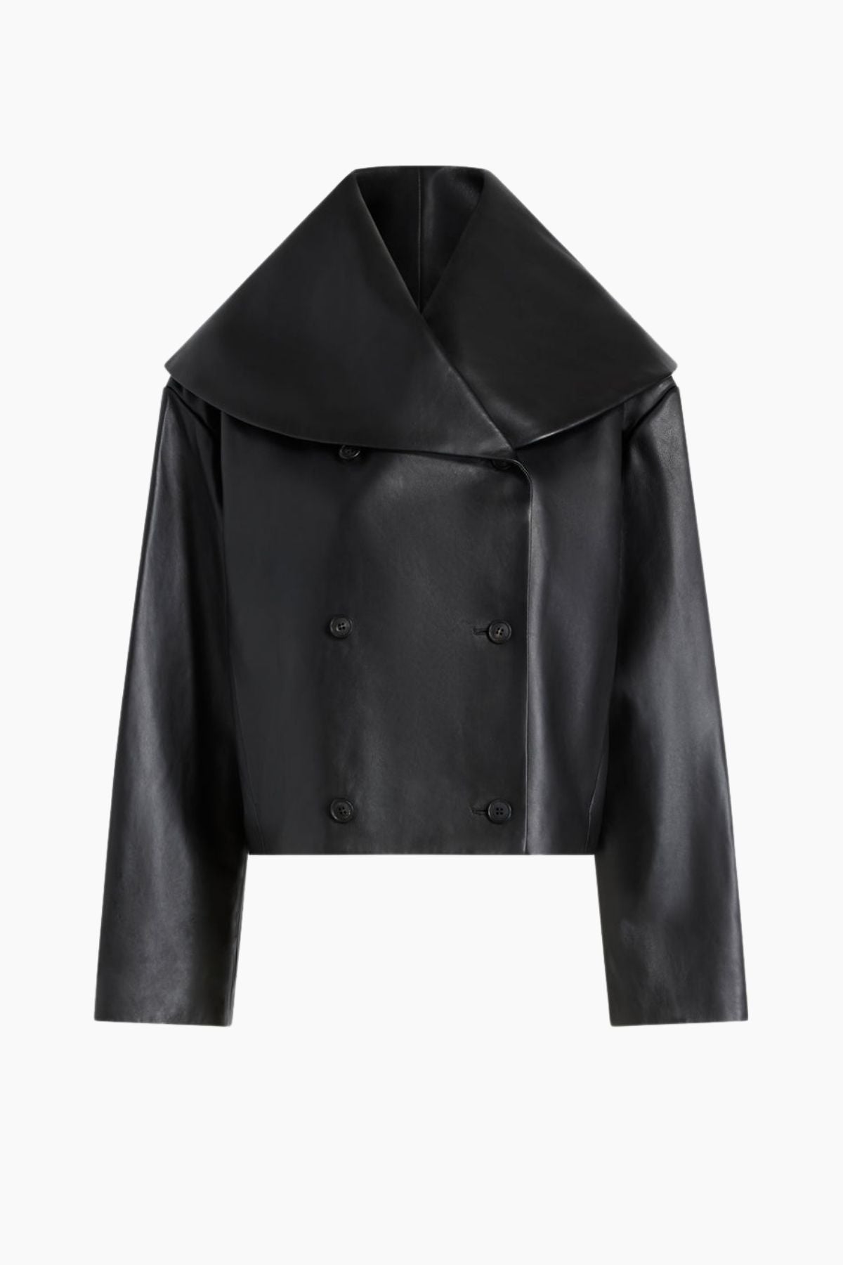 KALLMEYER Dotti Shawl Collar Leather Jacket - Black