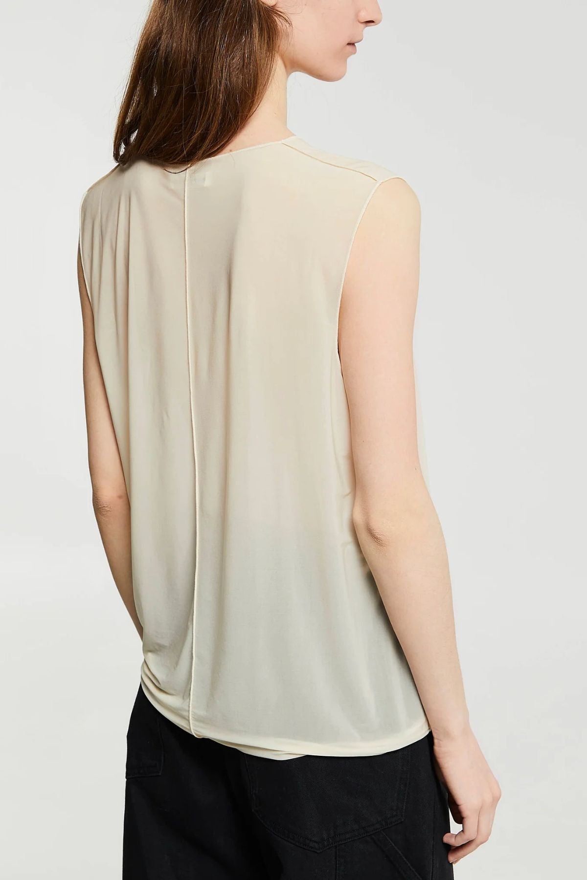 KHAITE Allo Sleeveless Top Sheer - Antique White