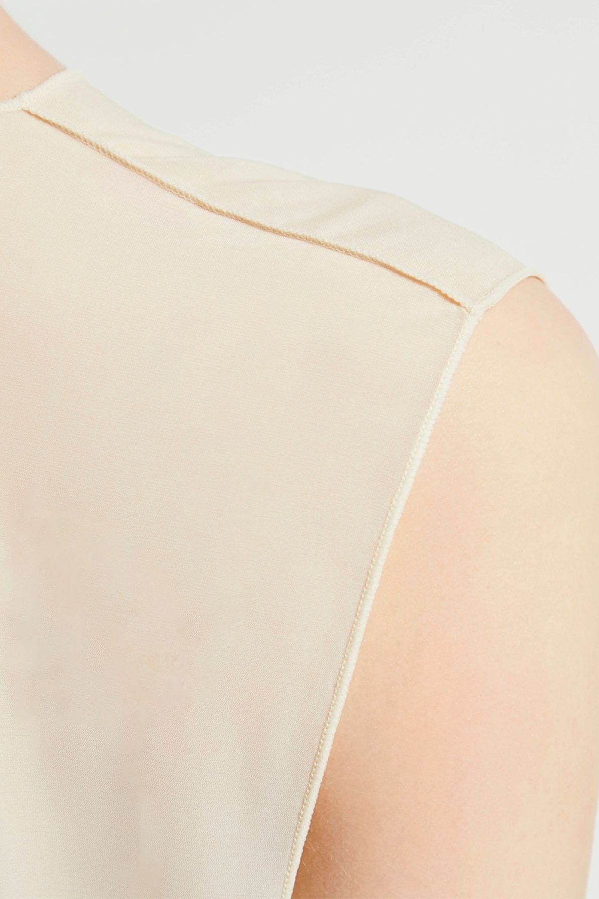 KHAITE Allo Sleeveless Top Sheer - Antique White