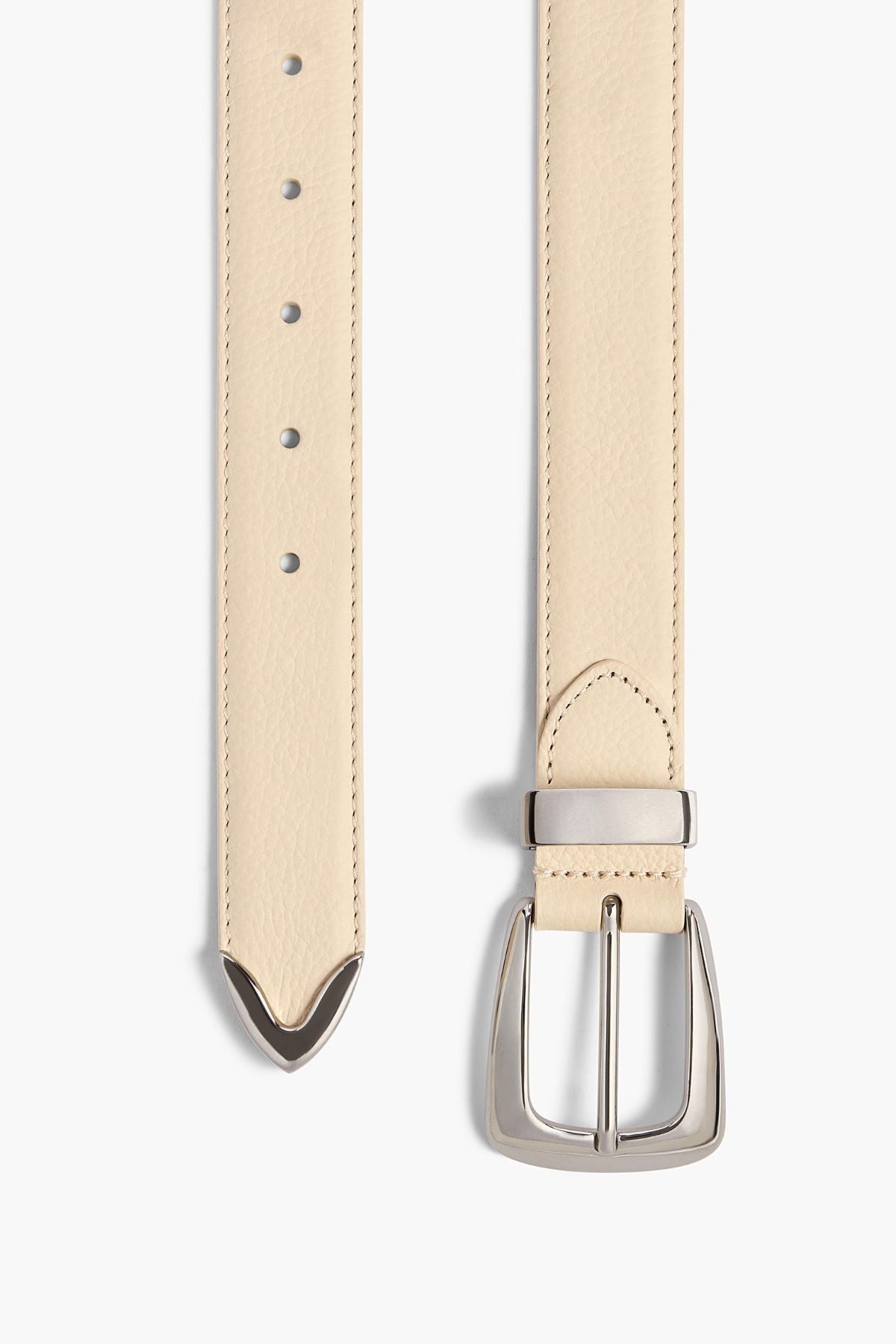 KHAITE Benny Belt Silver Buckle - Dark Ivory