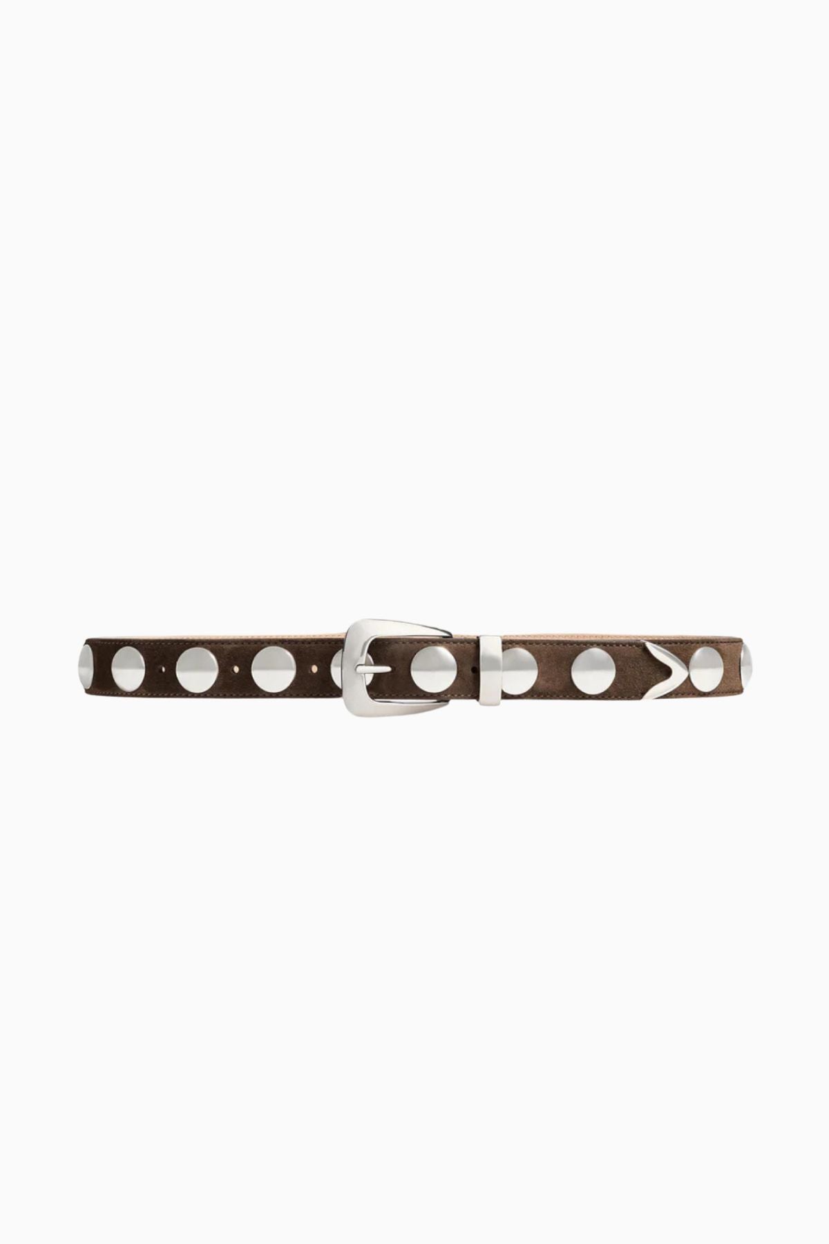 KHAITE Benny Belt with Silver Studs - Ebano