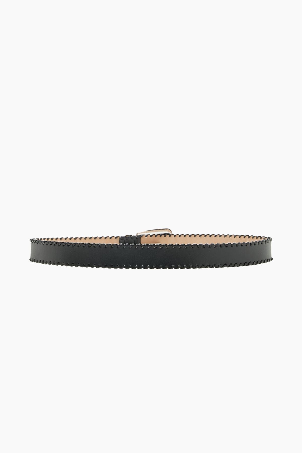 KHAITE Benny Belt Whipstitch Silver - Black