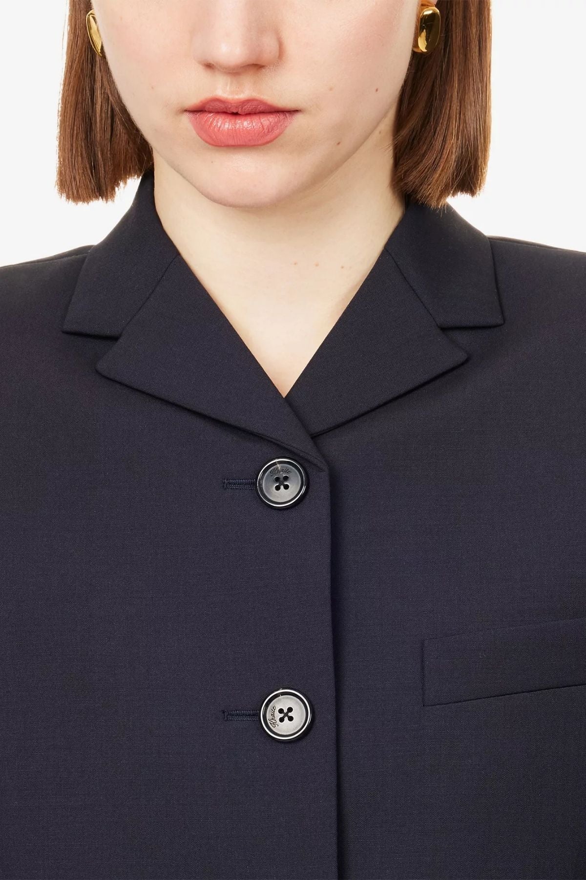 KHAITE Celton Blazer - Dark Navy