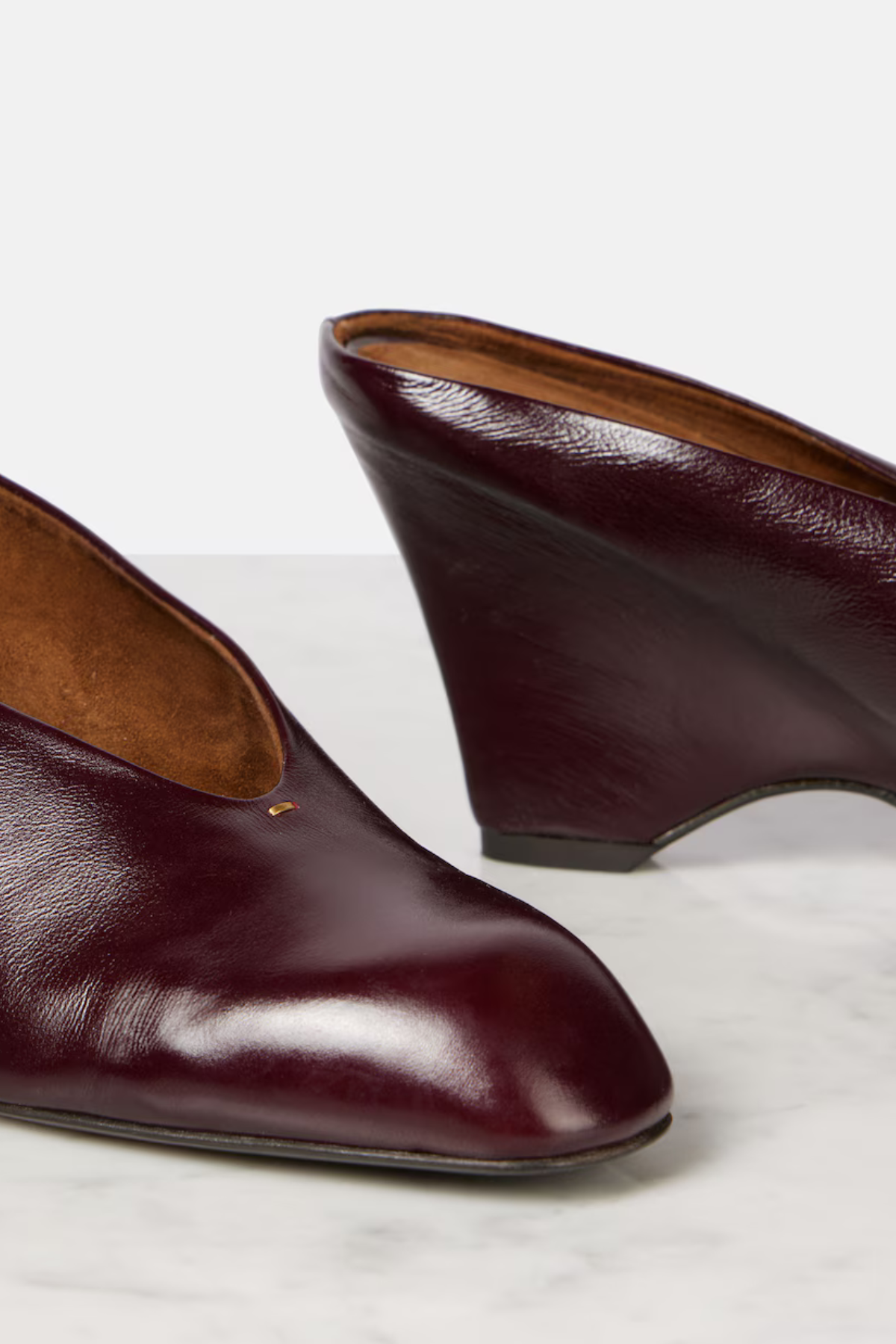 KHAITE Colt Wedge Mule - Bordeaux