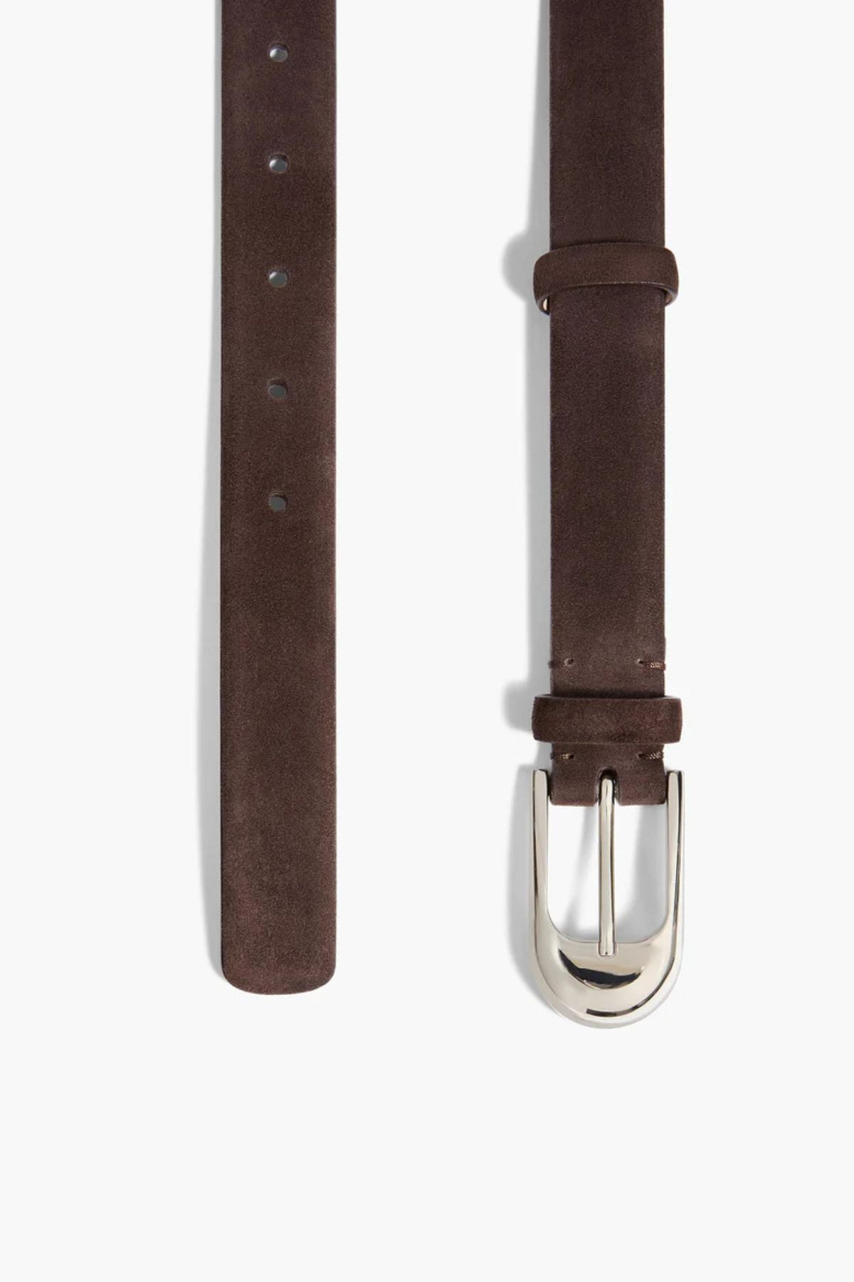 KHAITE Dome Belt Silver - Dark Brown