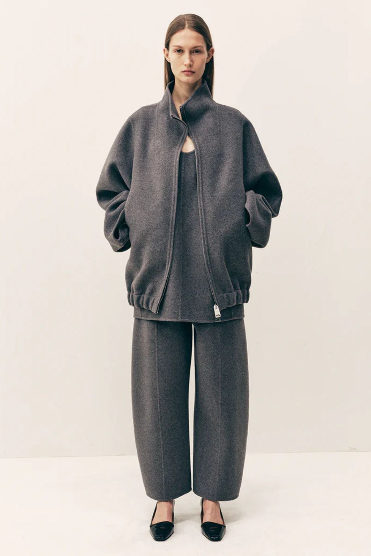 KHAITE Garret Jacket - Grey Melange