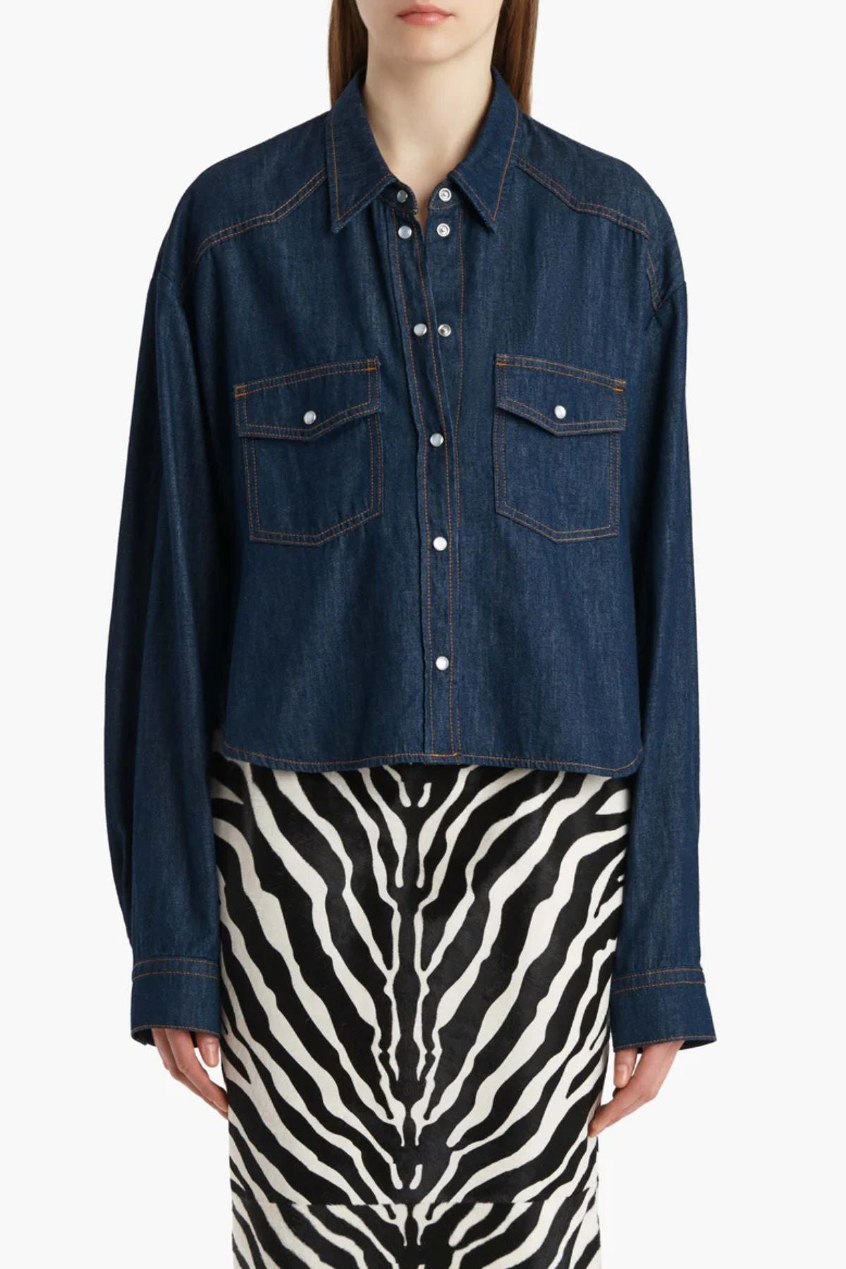 KHAITE Grenon Denim Top - Benson