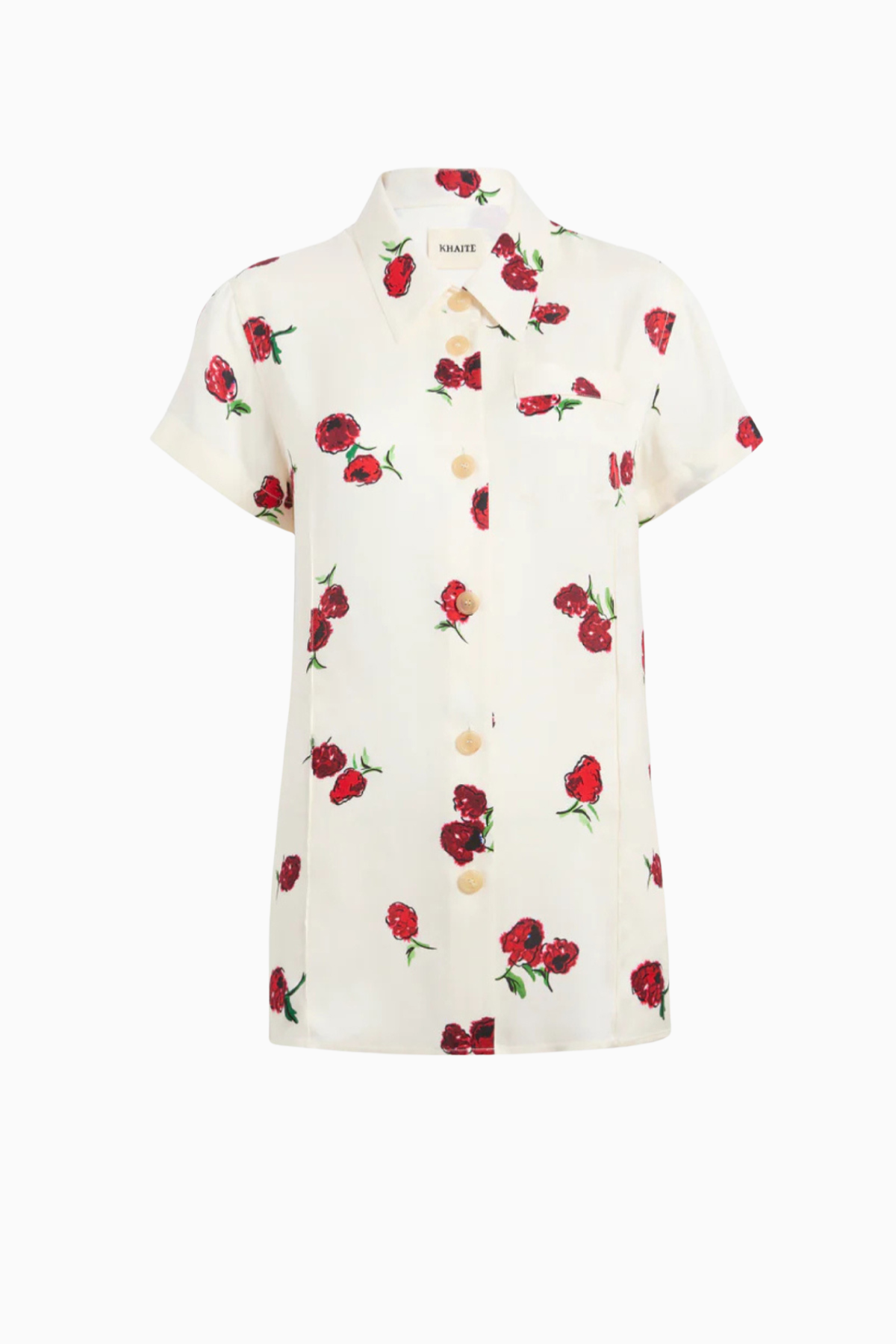 KHAITE Keefe Top - Raspberry/ Cream