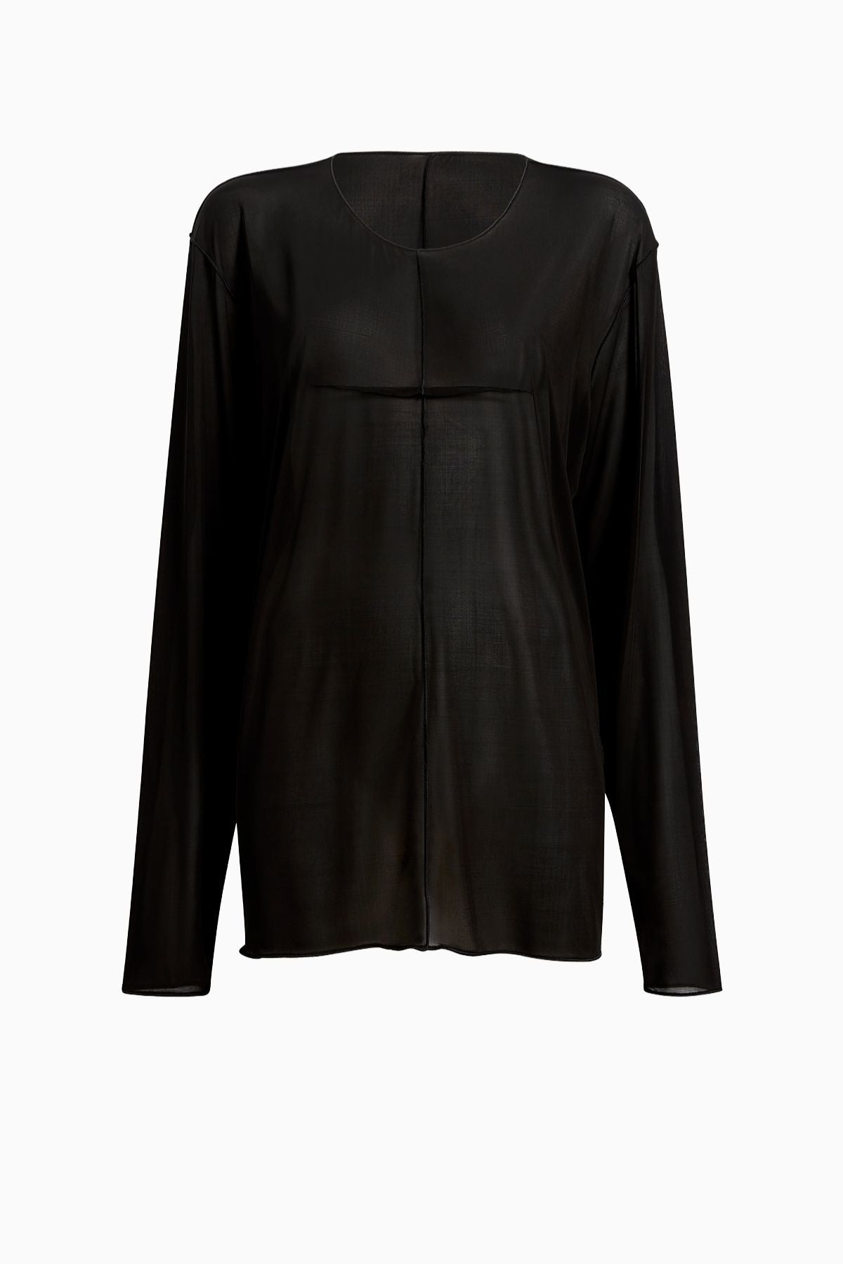 KHAITE Kit Top Sheer Long Sleeve Lightweight Stretch - Black