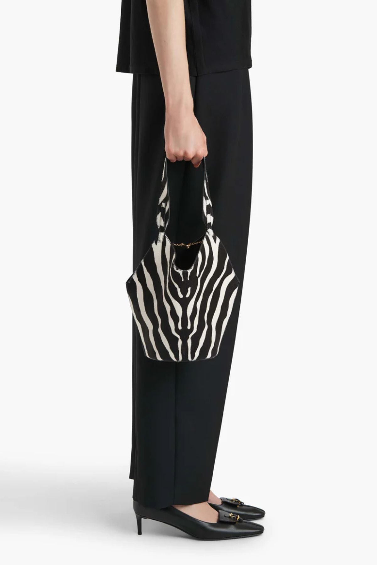 KHAITE Lotus Mini Tote - Black/ White