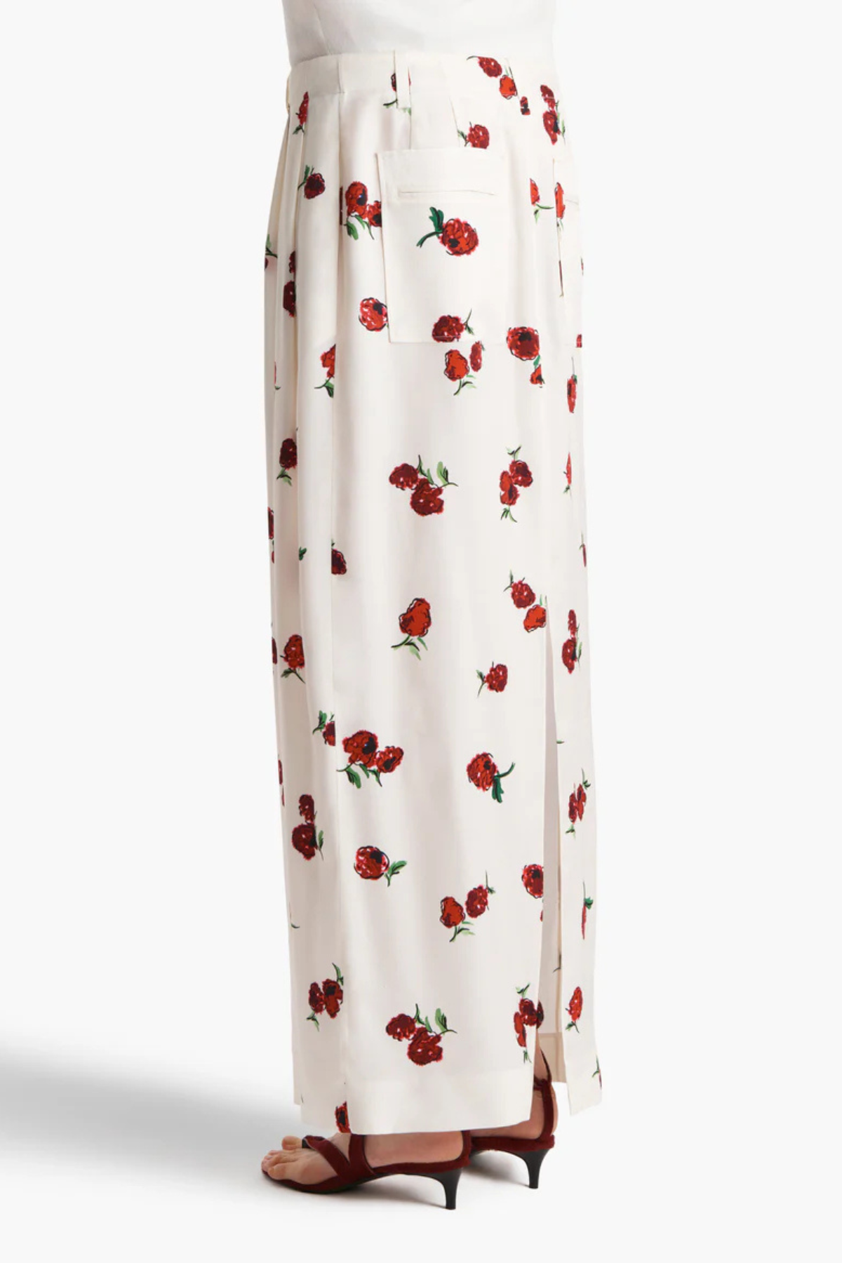 KHAITE Lucian Skirt - Raspberry/ Cream