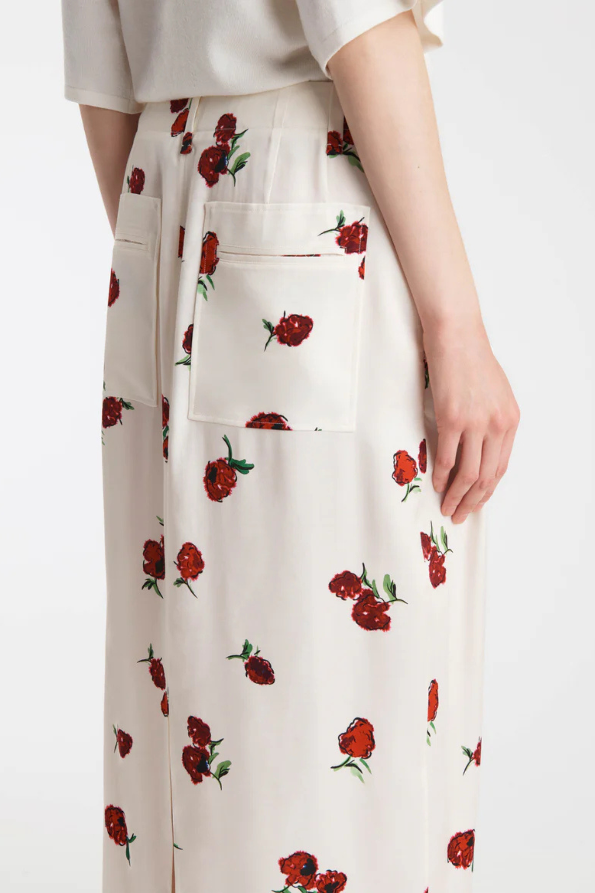 KHAITE Lucian Skirt - Raspberry/ Cream