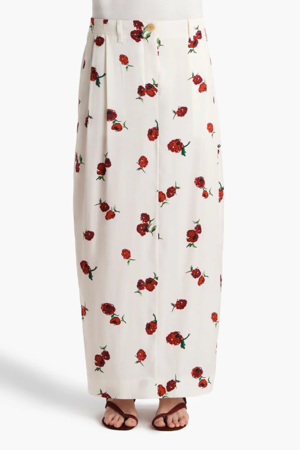 KHAITE Lucian Skirt - Raspberry/ Cream