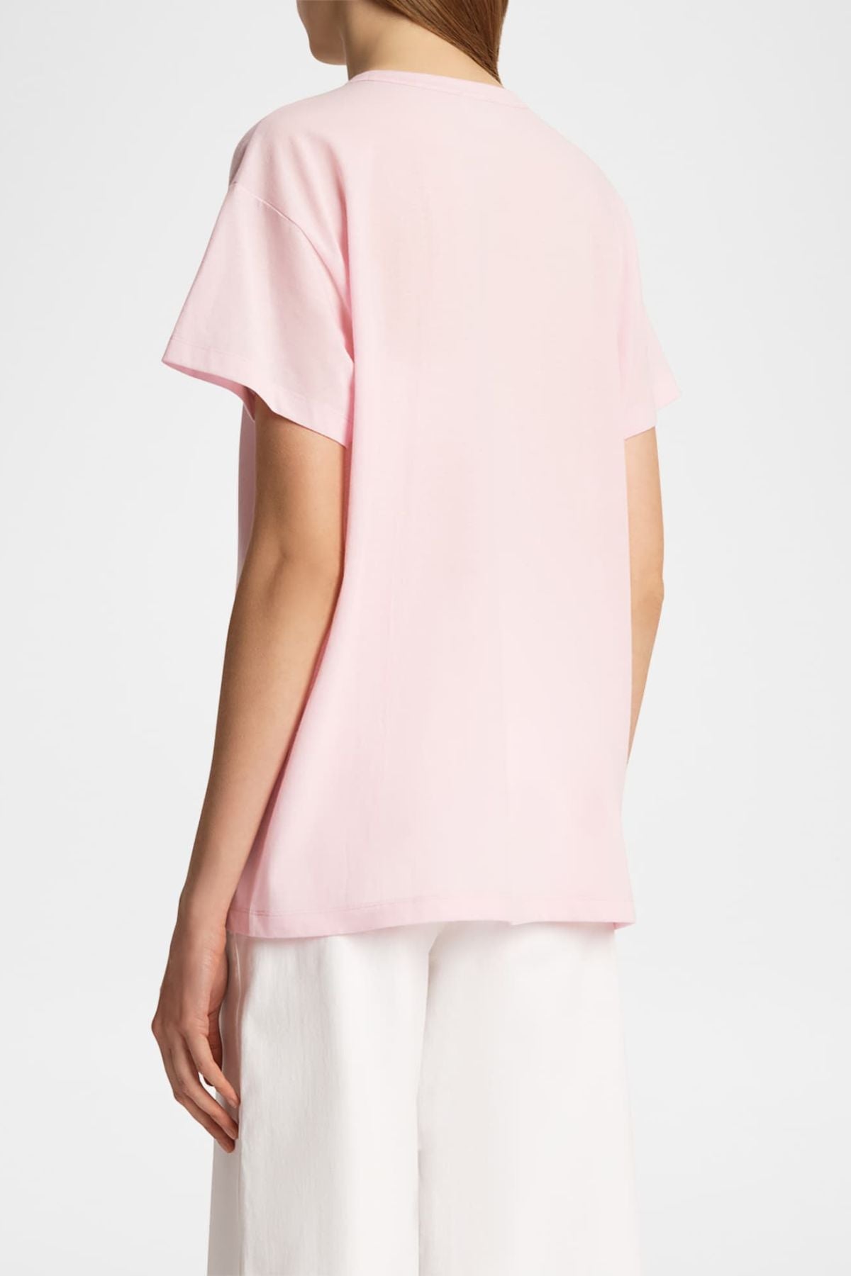 KHAITE Maeve Short Sleeve Cotton Top - Peony