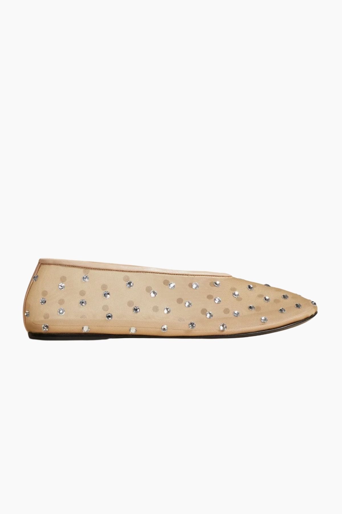 Khaite Marcy Crystal Flat - Beige Mesh
