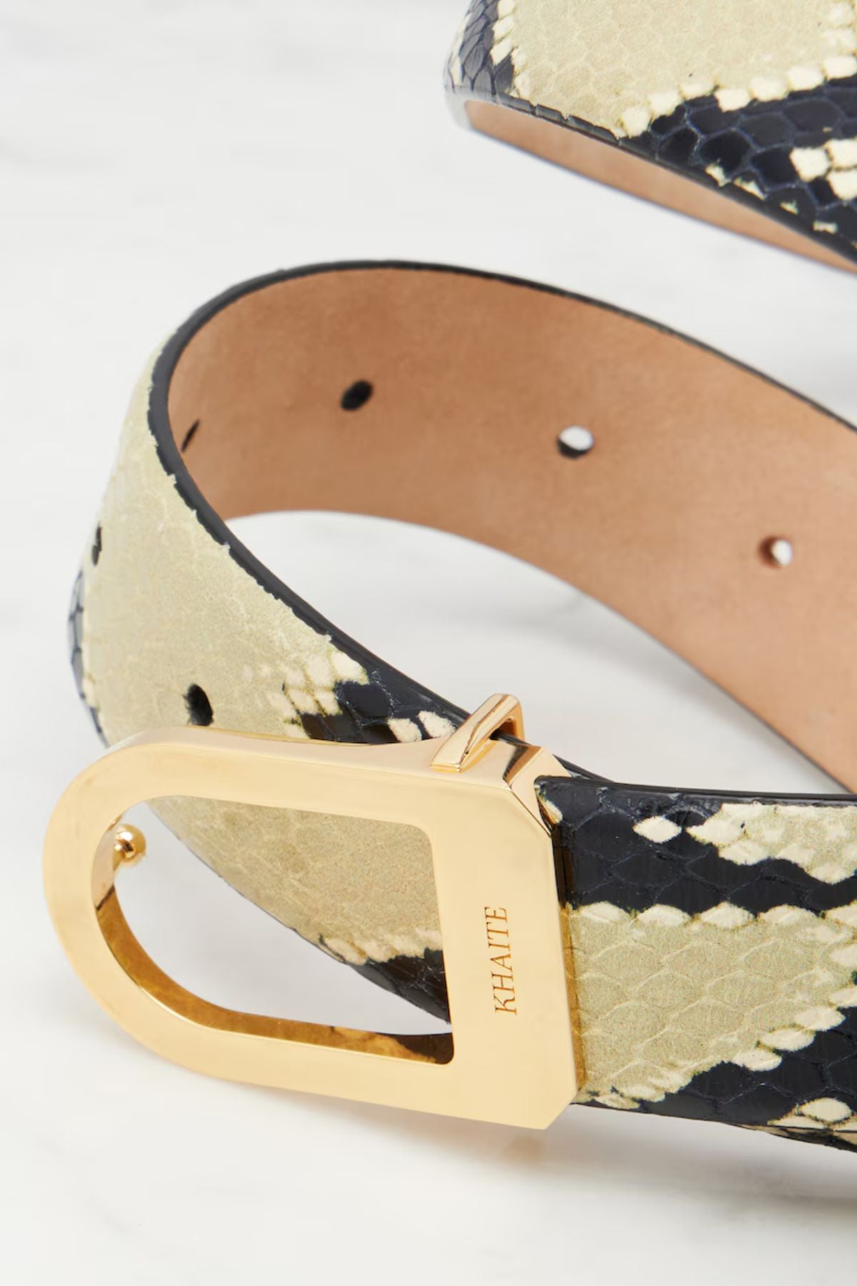 KHAITE Saddle Belt Gold - Natural