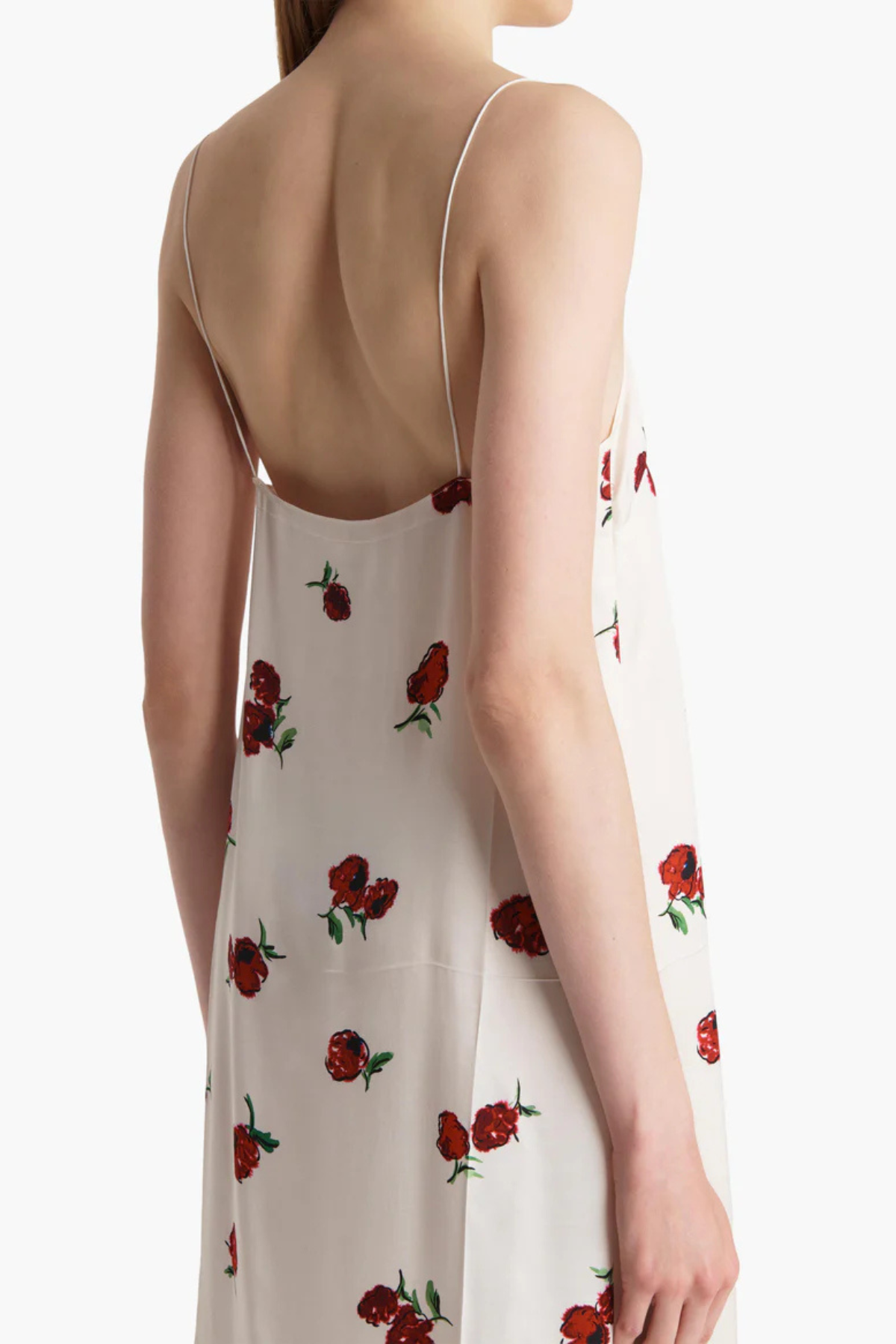 KHAITE Sicily Dress - Raspberry/ Cream
