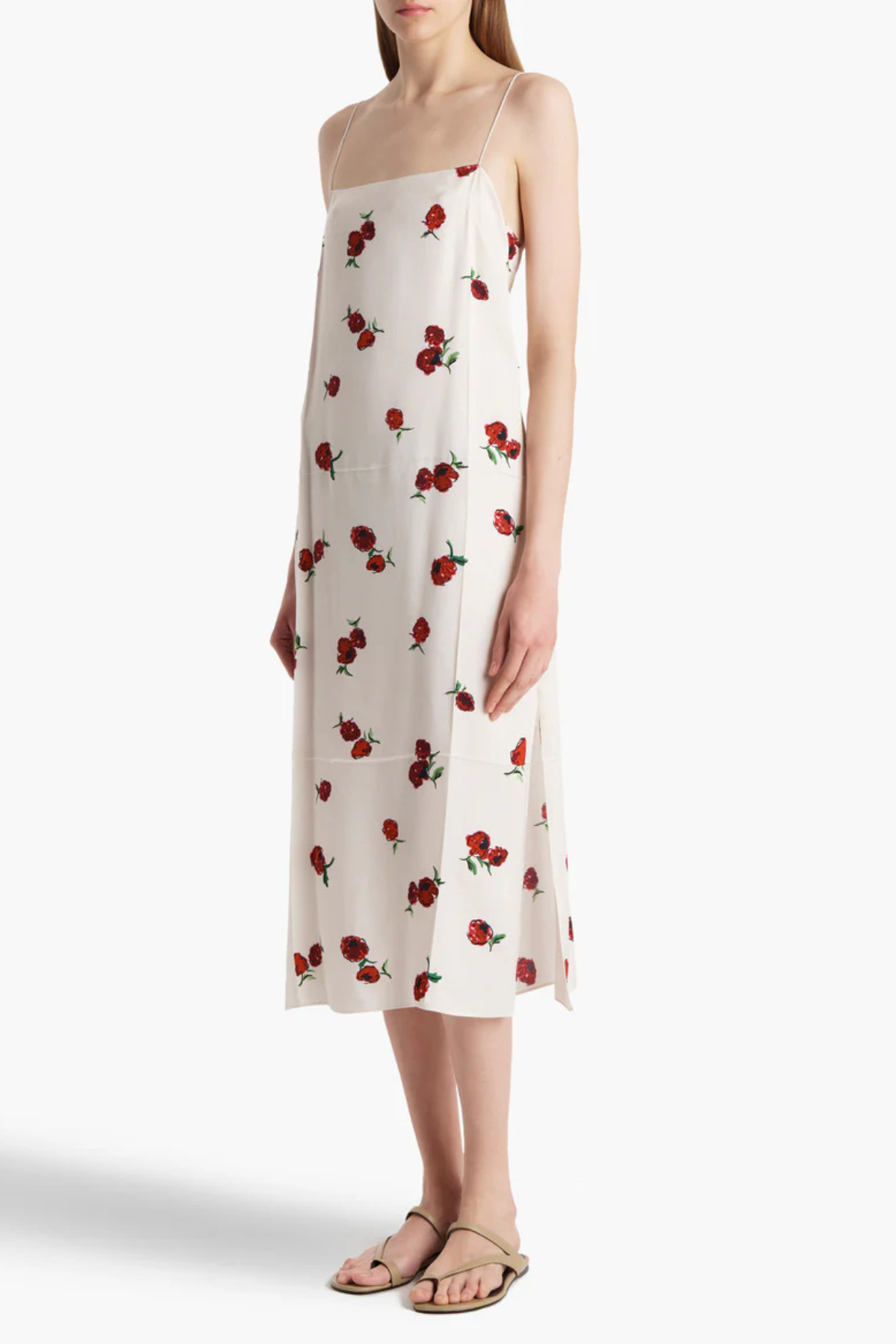 KHAITE Sicily Dress - Raspberry/ Cream