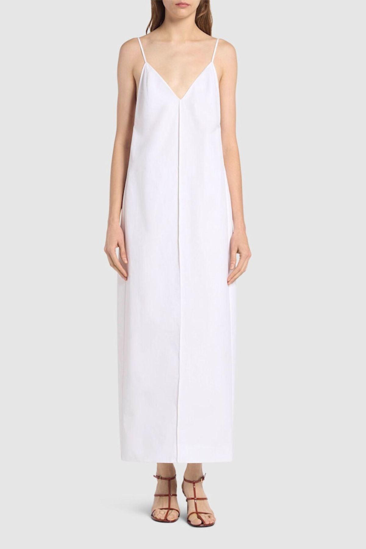 KHAITE Tulula Cotton Poplin Dress - White