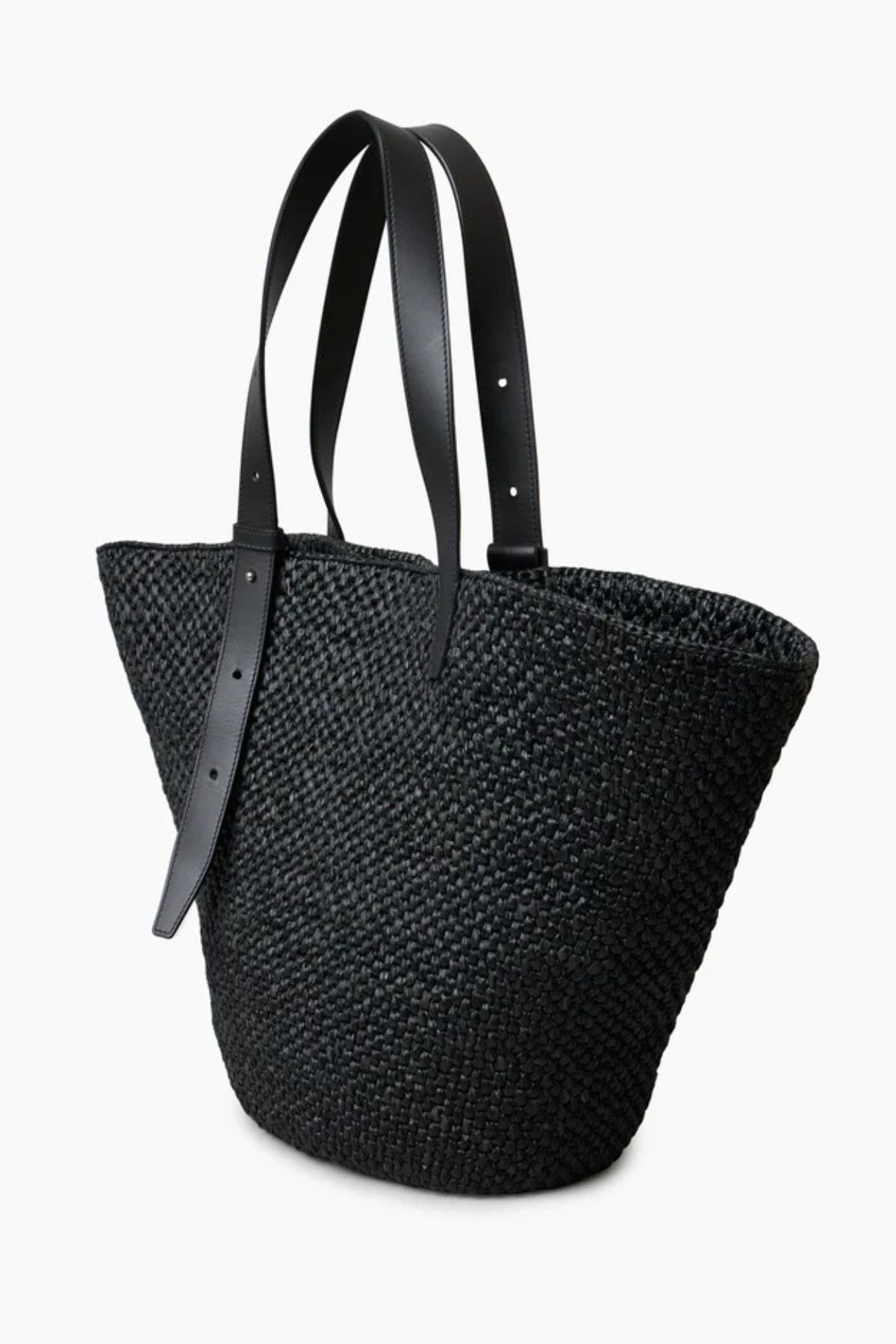 LIÉ STUDIO The Bianca Bag - Black Raffia