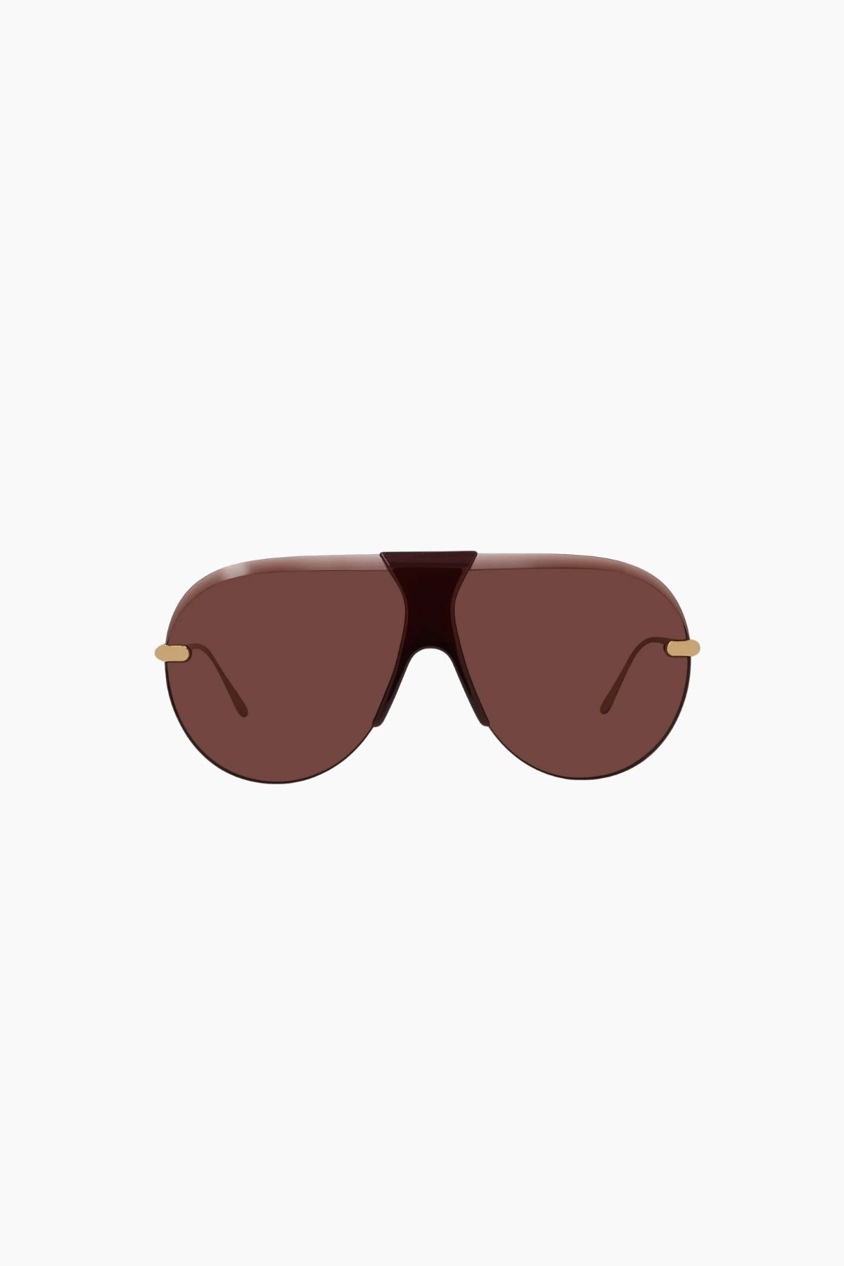 LOEWE Semi-Rimless Sunglasses - Burgundy/ Gold