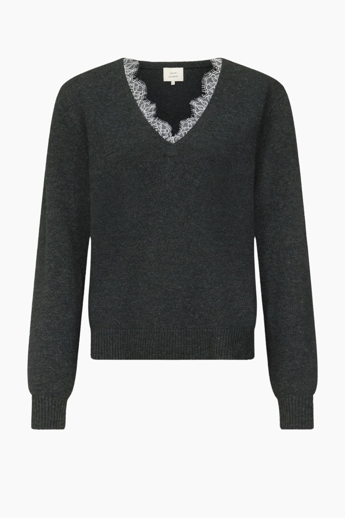 Loulou de Saison Leyla Sweater - Charcoal/ Ivory