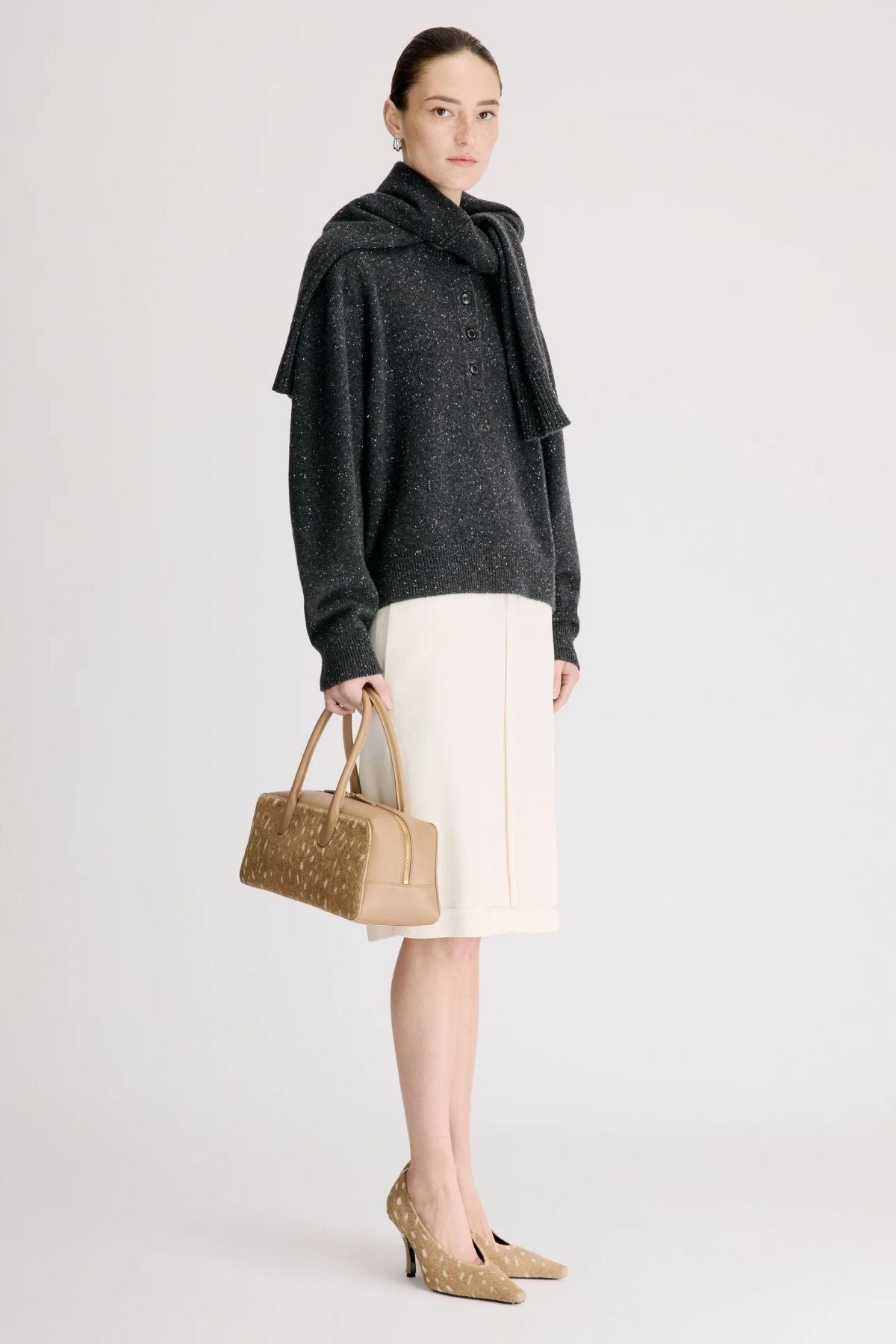 LOULOU DE SAISON Malo Oversized Sweater - Peppered Anthracite