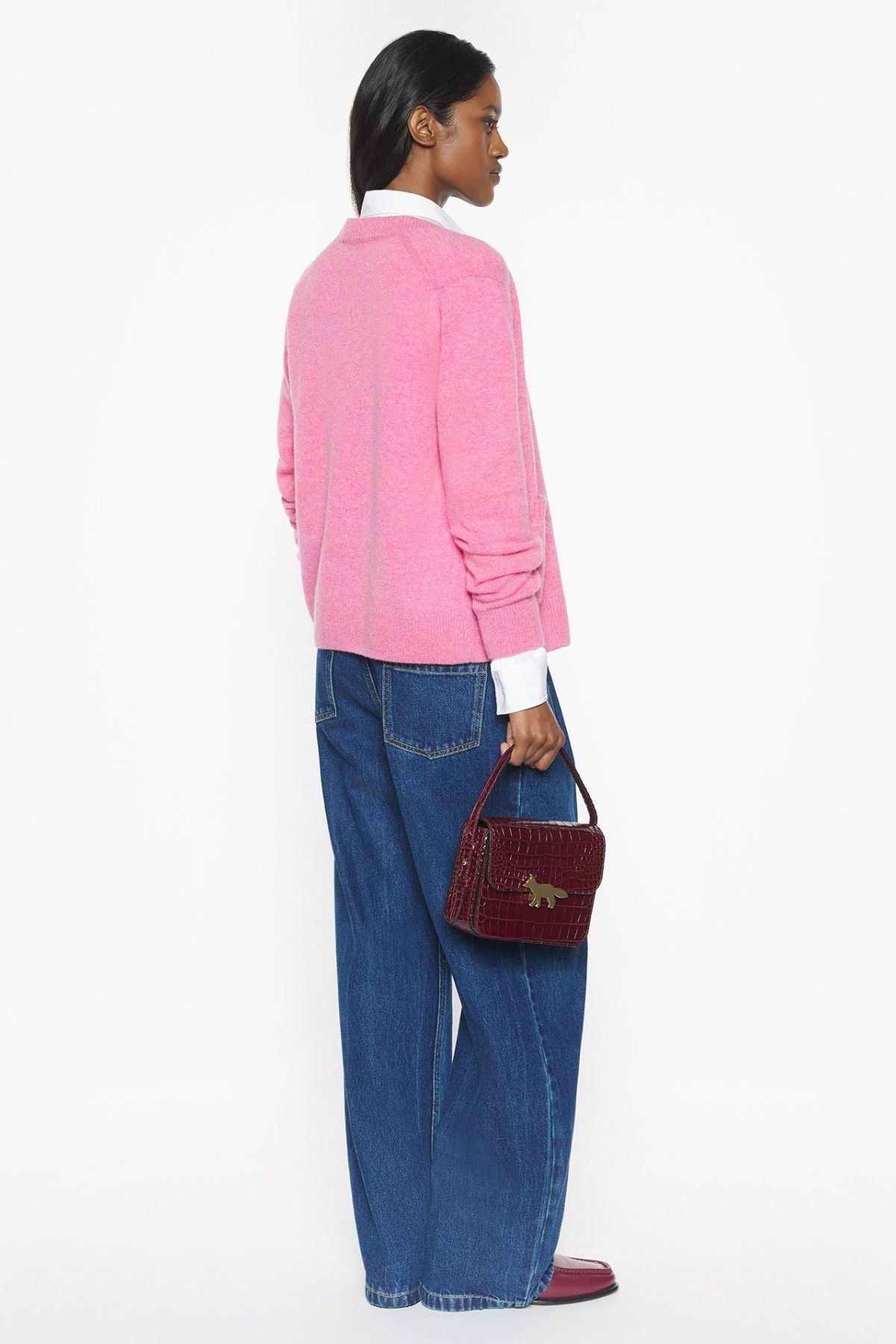 Maison Kitsuné Baby Fox Boxy Cardigan - Pale Rose