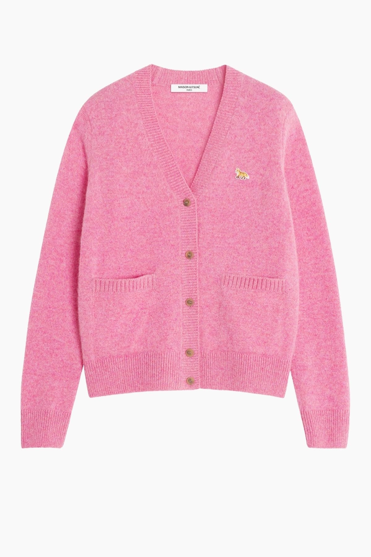 maison kitsune babyfox カーディガン ピンク Maison Kitsuné - Baby Fox Merino Regular Cardigan | HBX