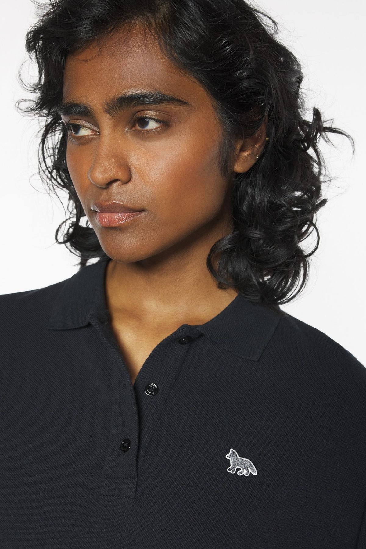 Maison Kitsuné Baby Fox Oversized Polo Dress - Black