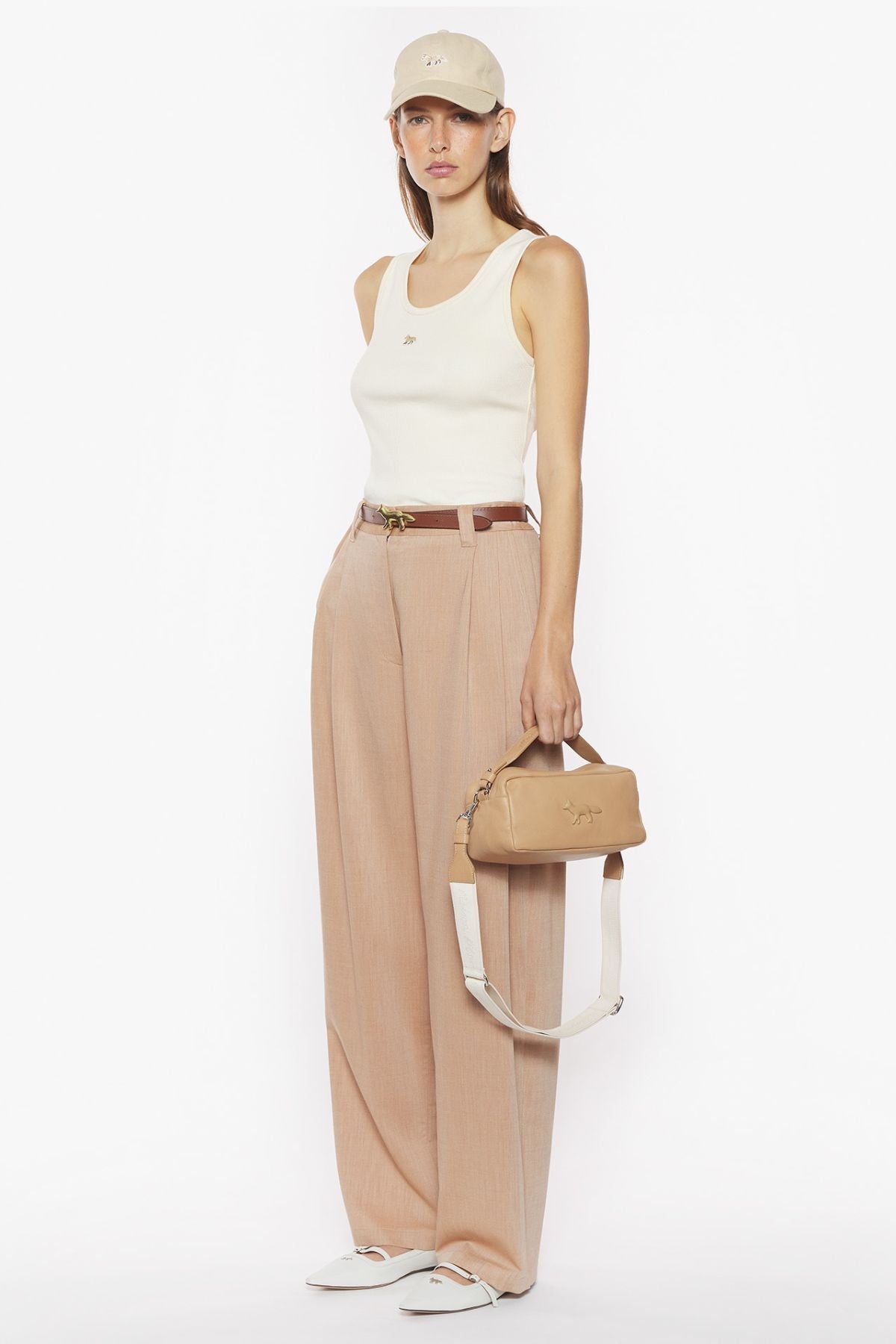 Maison Kitsuné Baby Fox Patch Ribbed Tank - Marble