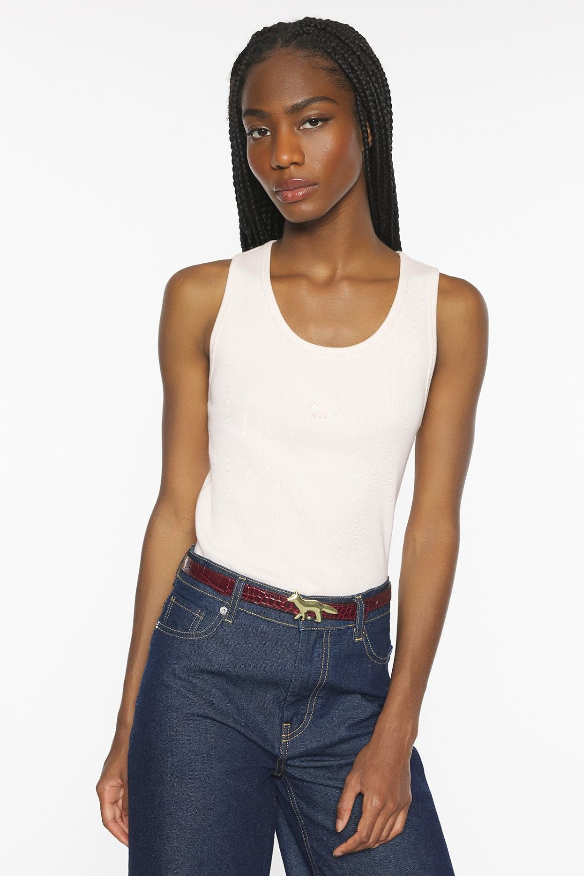 Maison Kitsuné Baby Fox Patched Tank Top - Pearl Pink