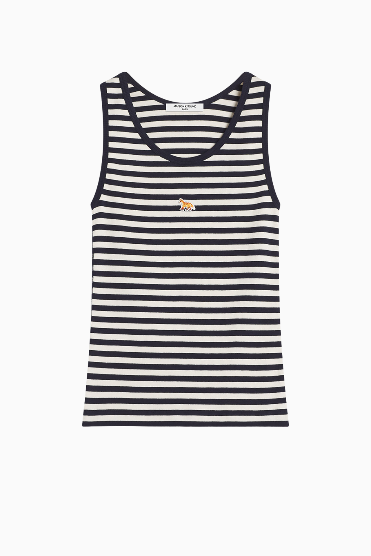 Maison Kitsuné Baby Fox Striped Tank Top - Dark Navy/ Parchment