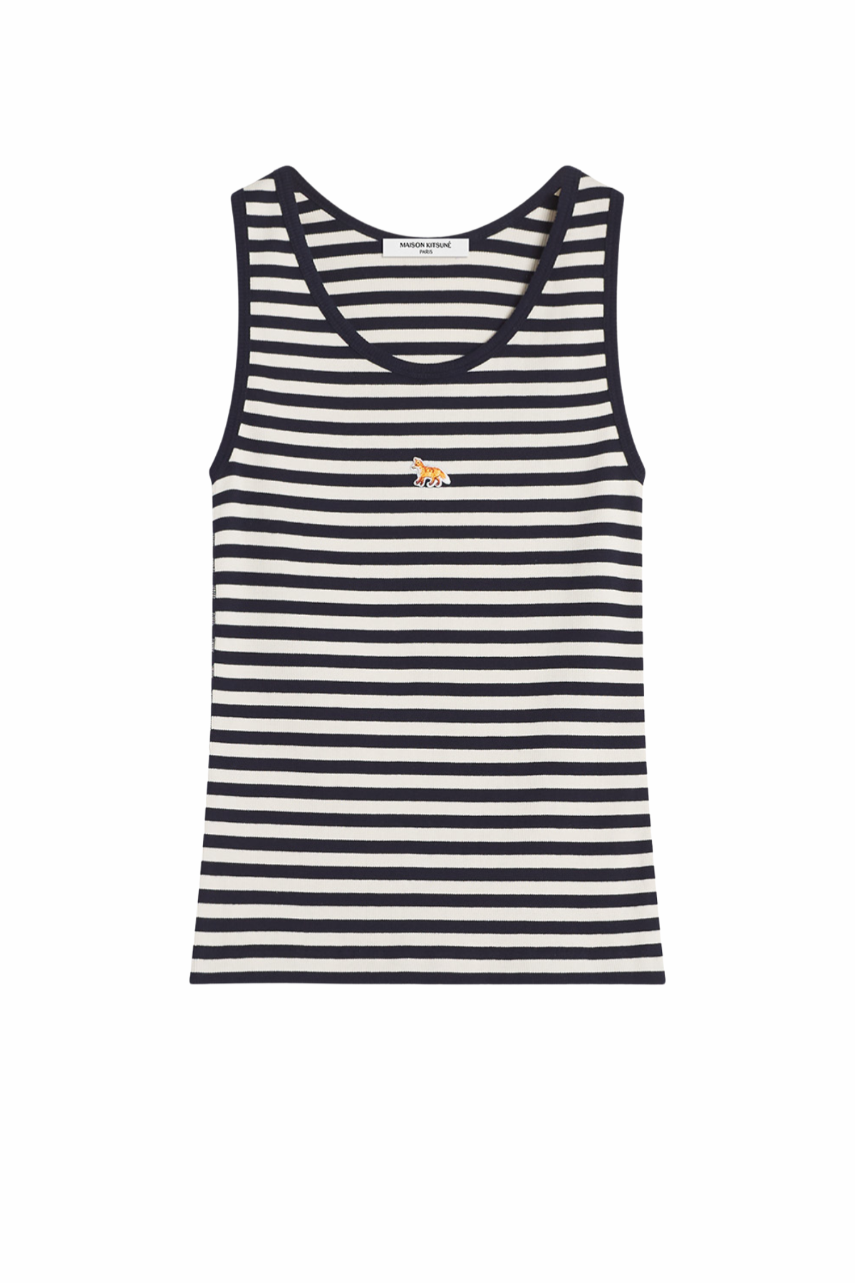 Maison Kitsuné Baby Fox Striped Tank Top - Dark Navy/ Parchment