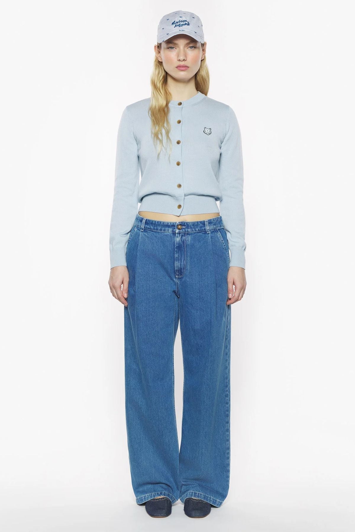 Maison Kitsuné Bold Fox Head Merino Cardigan - Hortensia