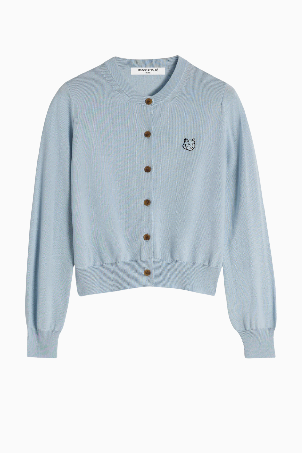 MASON KITSUNE ブルーカーディガン DOUBLE BOLD FOX HEAD PATCH REGULAR CARDIGAN | Maison Kitsuné