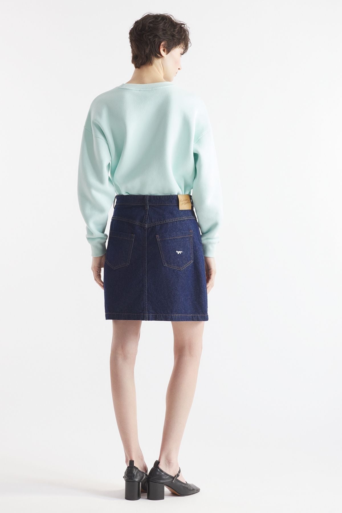 Maison Kitsuné Buttoned Denim Mini Skirt - Indigo
