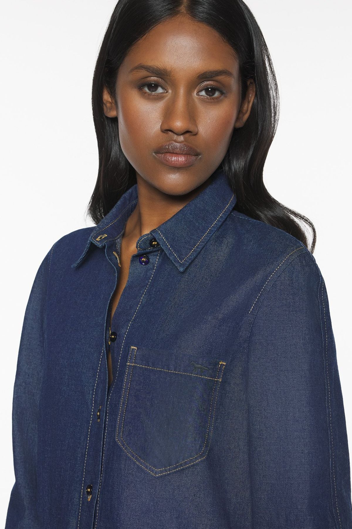 Maison Kitsuné Designed Back Shirt - Indigo