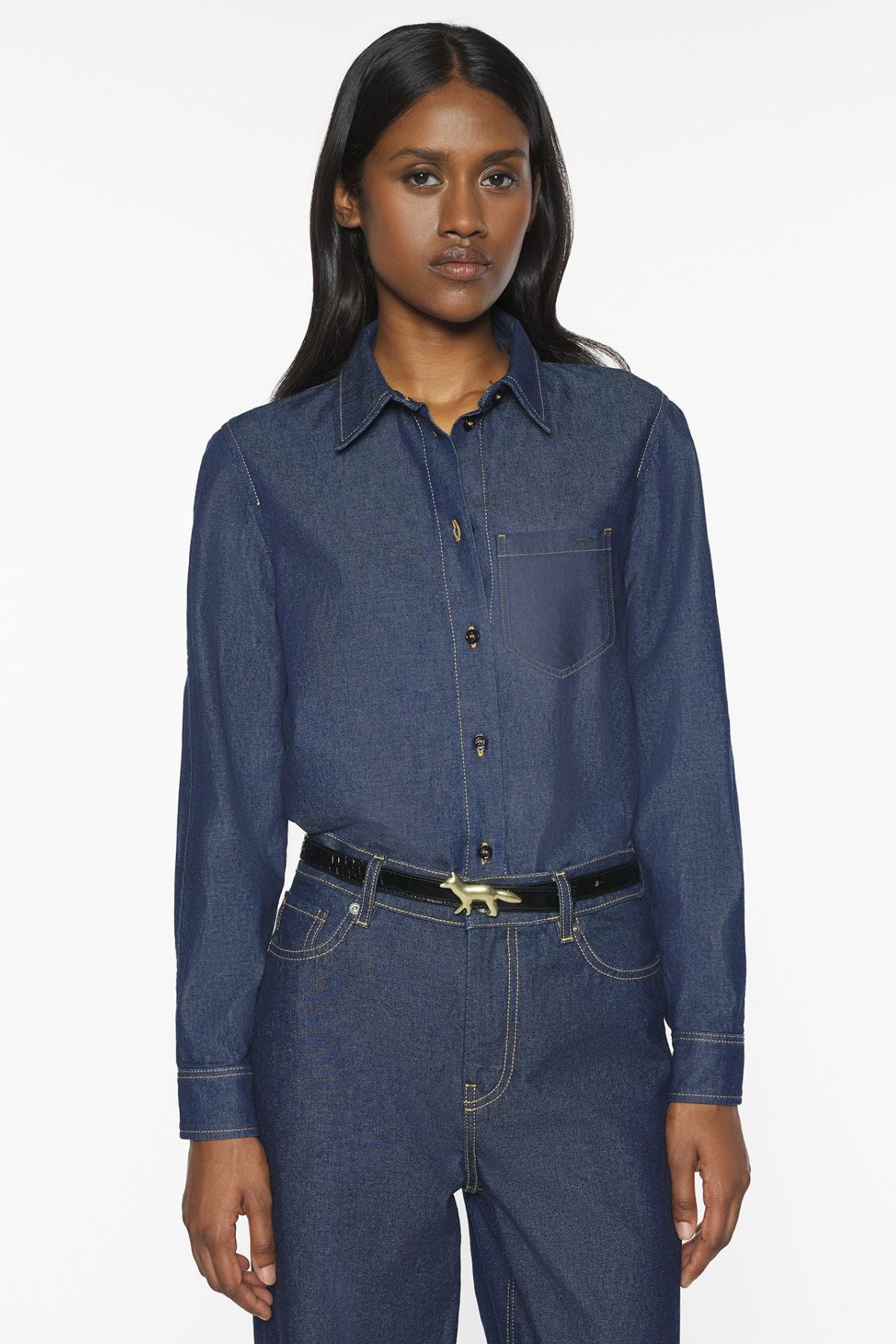 Maison Kitsuné Designed Back Shirt - Indigo