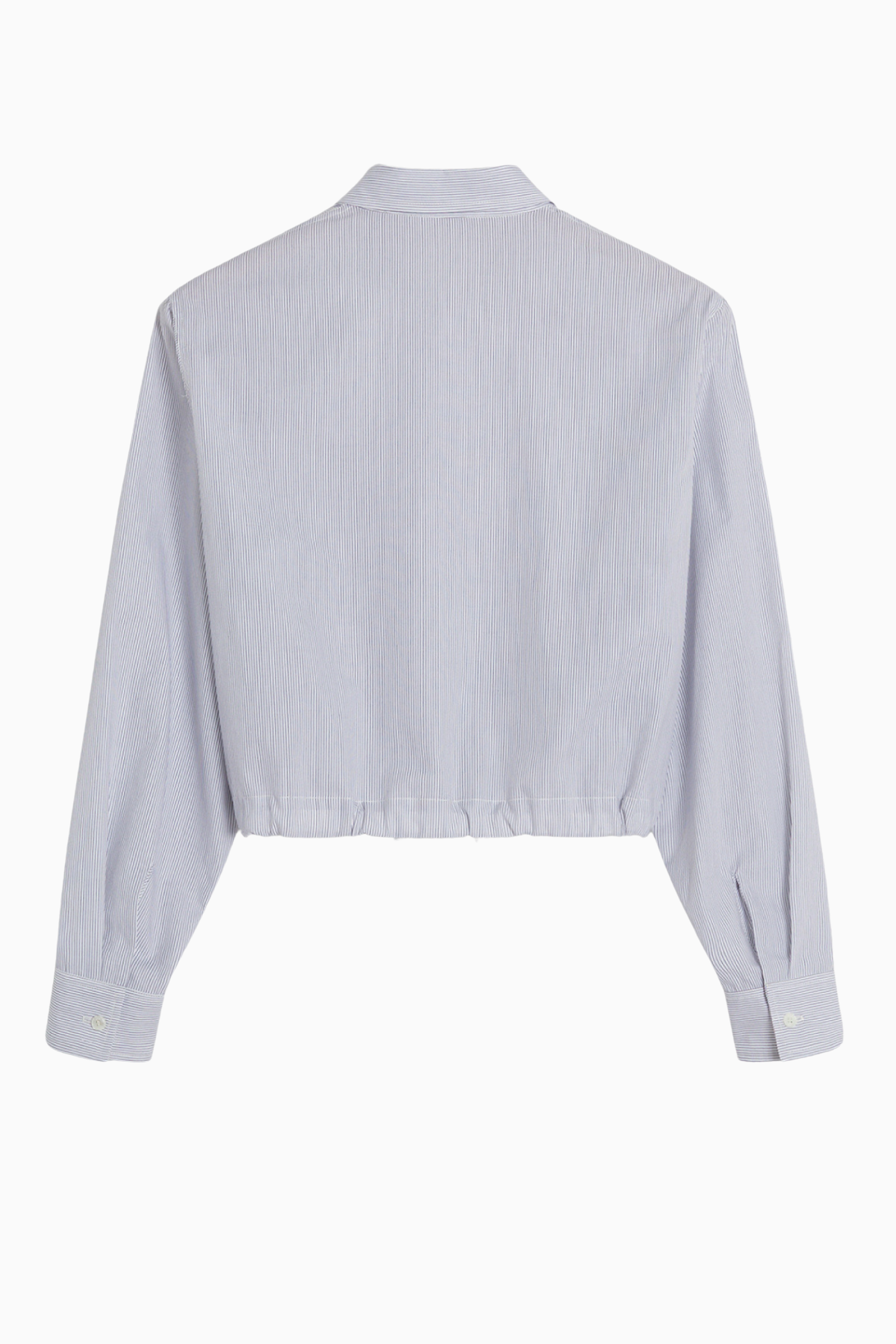 Maison Kitsuné Drawstring Cropped Shirt - White/ Black Stripe