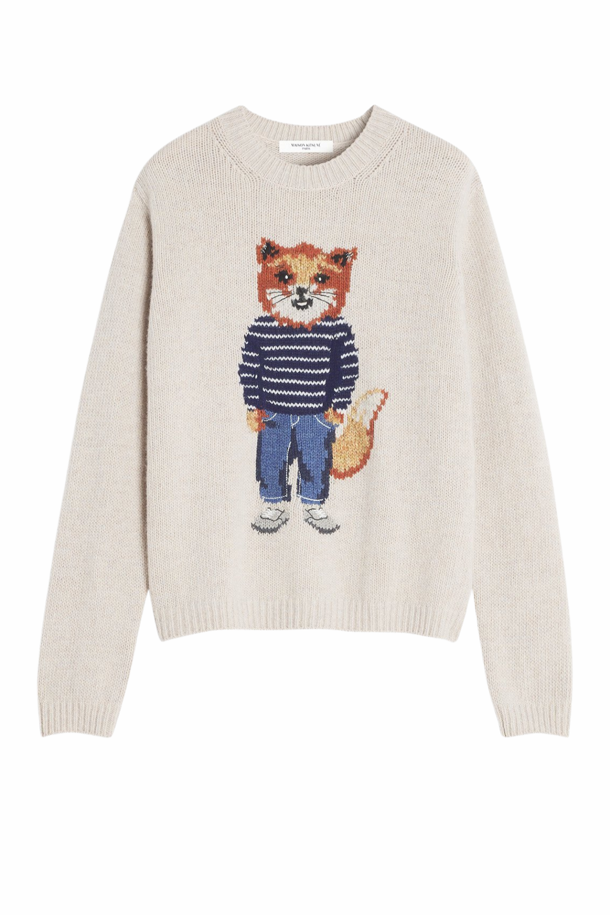 Maison Kitsuné Dressed Fox Jumper - Parchment White